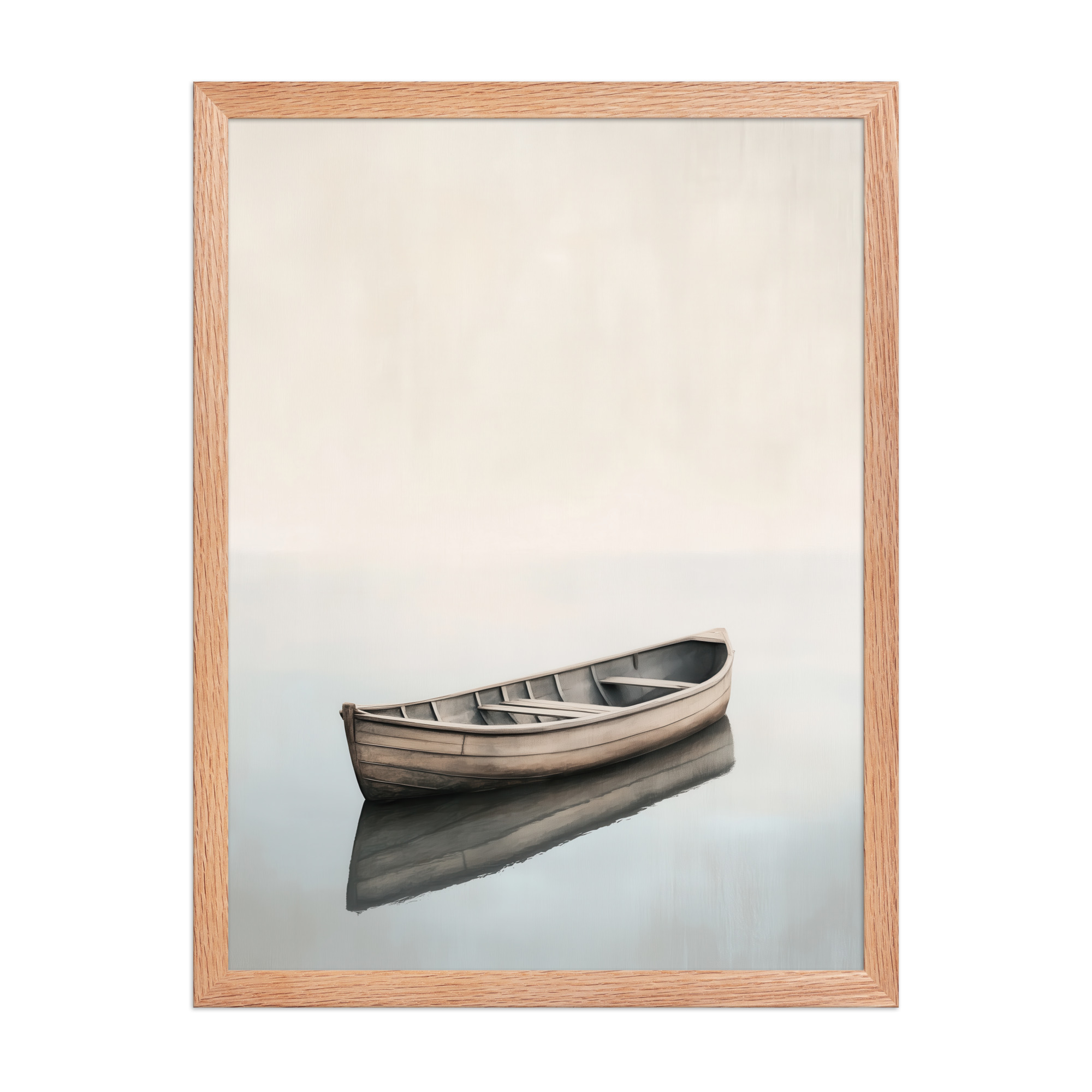 Still Waters Rowboat — Minimal Japandi Boat Wall Art — Framed Poster - Image 14