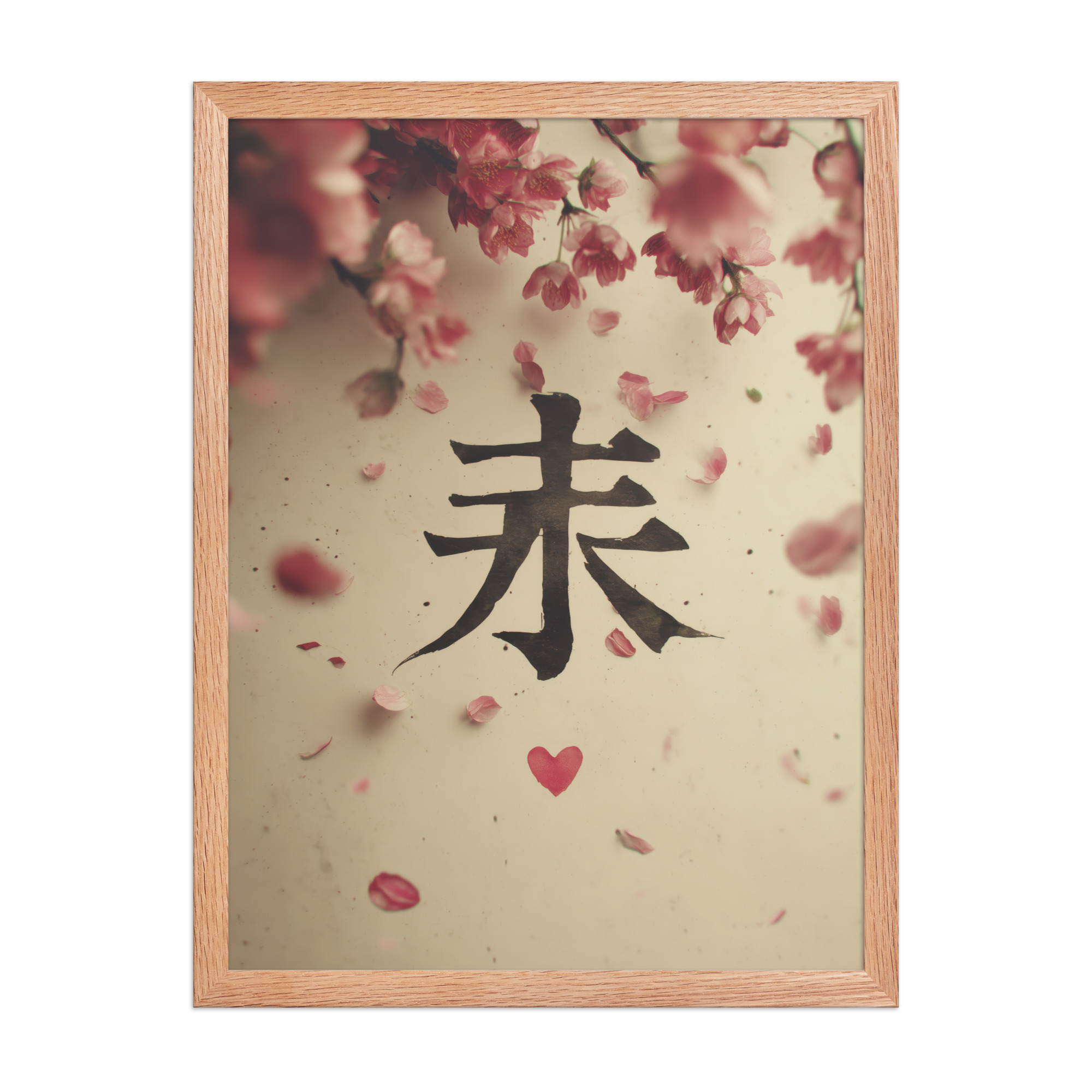 Sakura Love — Cherry Blossom, Japanese Calligraphy Wall Decor — Framed Poster - Image 14