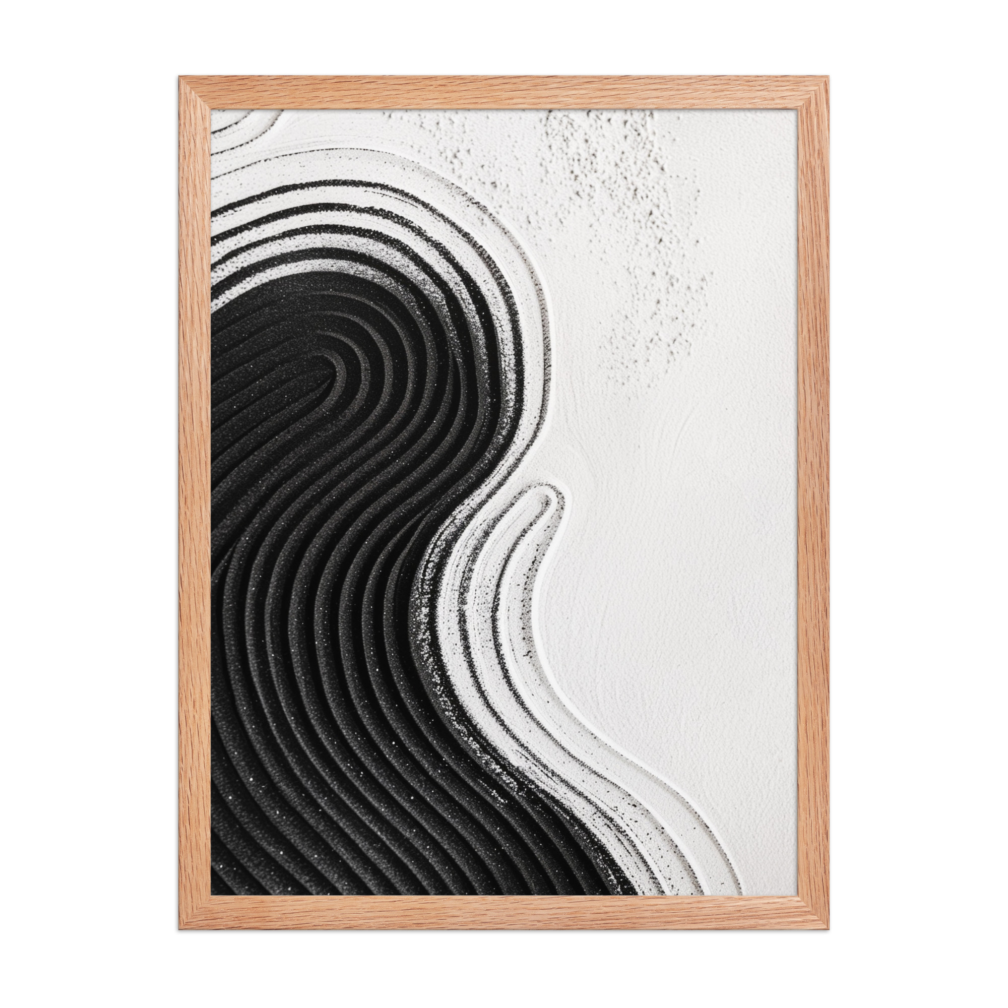 Black & White Ripple – Abstract Zen Sand Pattern Wall Art – Framed Poster - Image 14