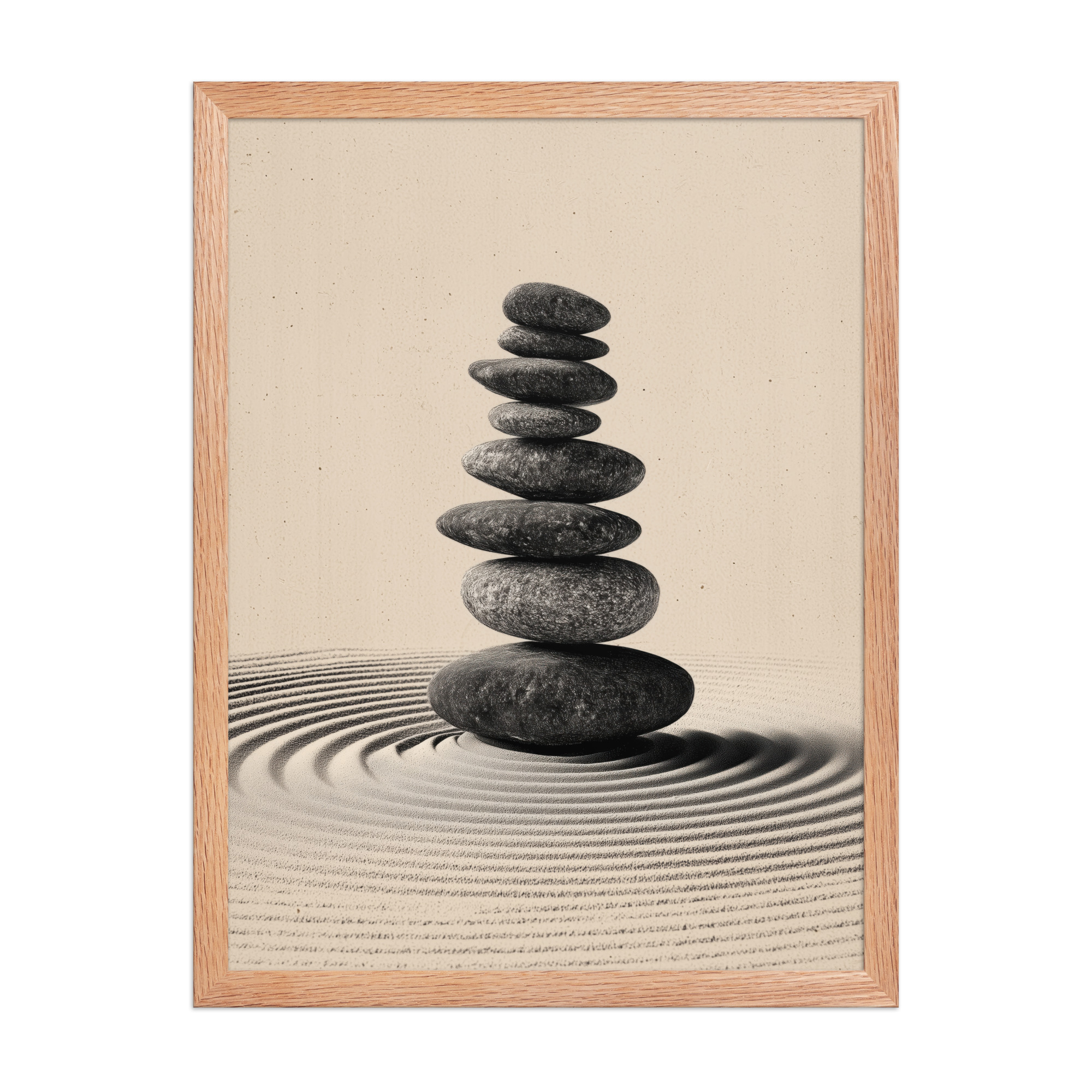 Balanced Stillness – Stacked Stones I Neutral Zen Stones Wall Art – Framed Poster - Image 14