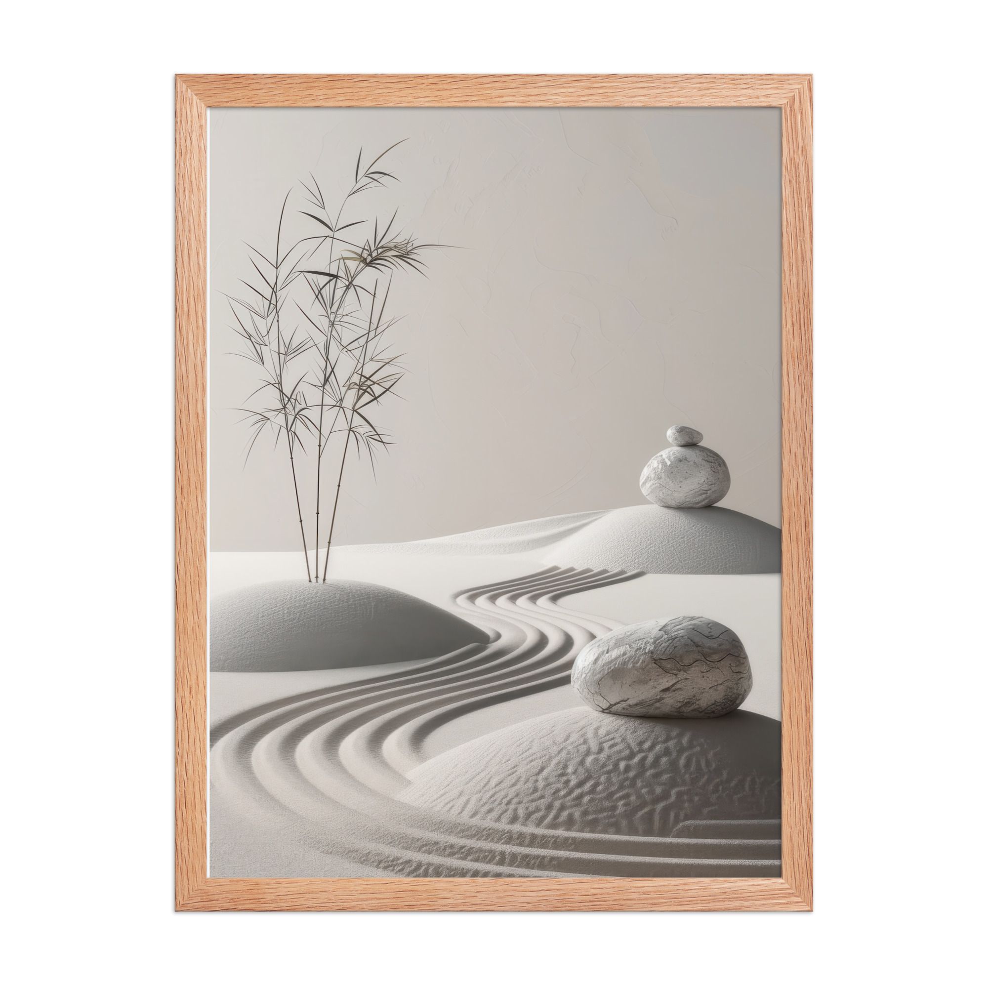 Stillness by the Sand Rake – Japandi Zen Garden Wall Art – Framed Poster - Image 8