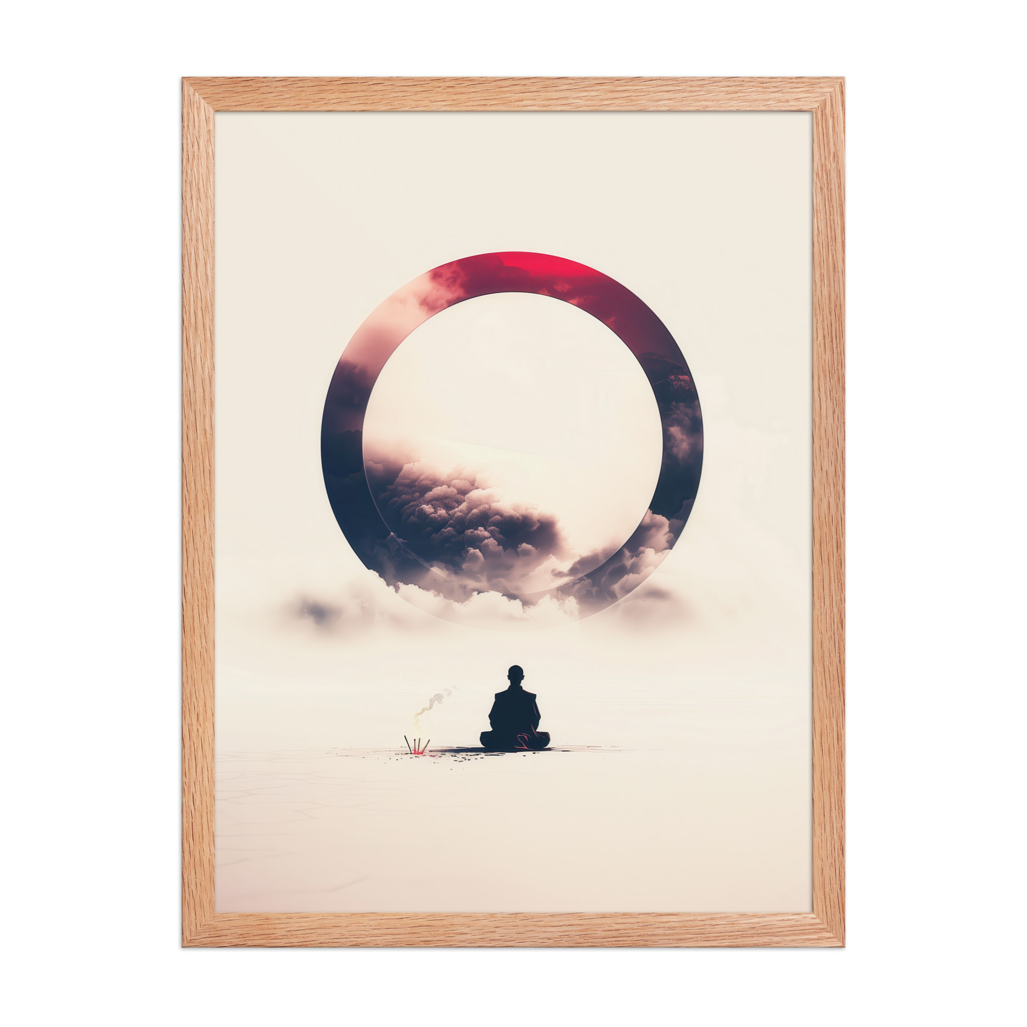 Zen Enso Horizon – Meditative Landscape with Circle Wall Art – Framed Poster - Image 14