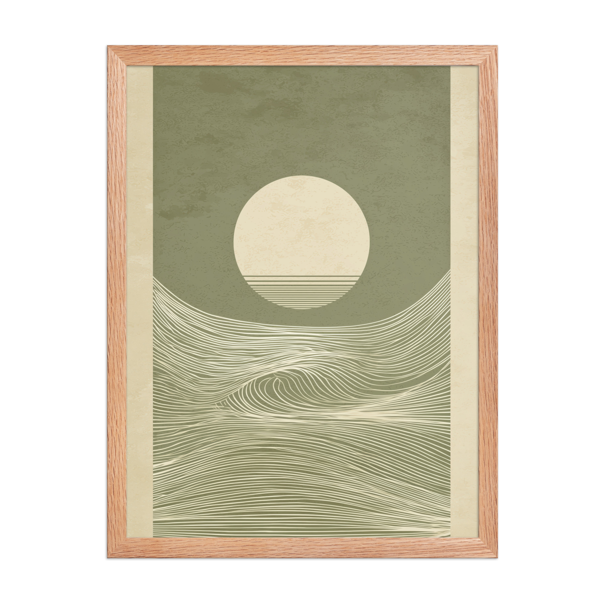 Zen Horizon Waves — Minimal Sunset Landscape Wall Decor — Framed Poster - Image 11