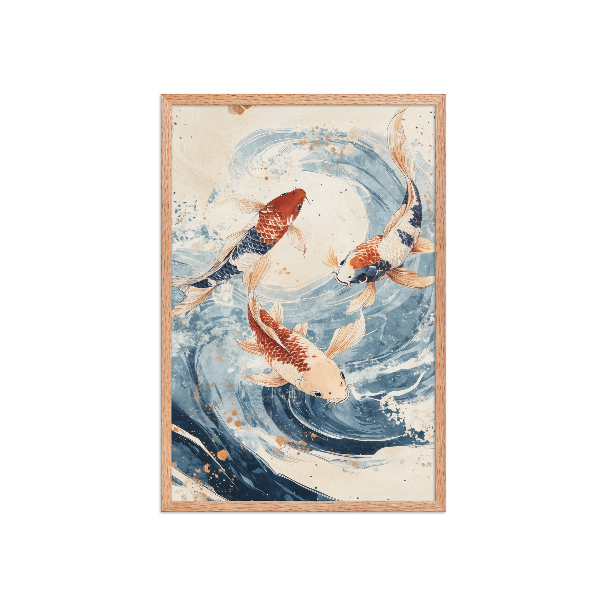 Dancing Koi Trio — Japanese Koi Wall Art — Framed Poster - Image 14