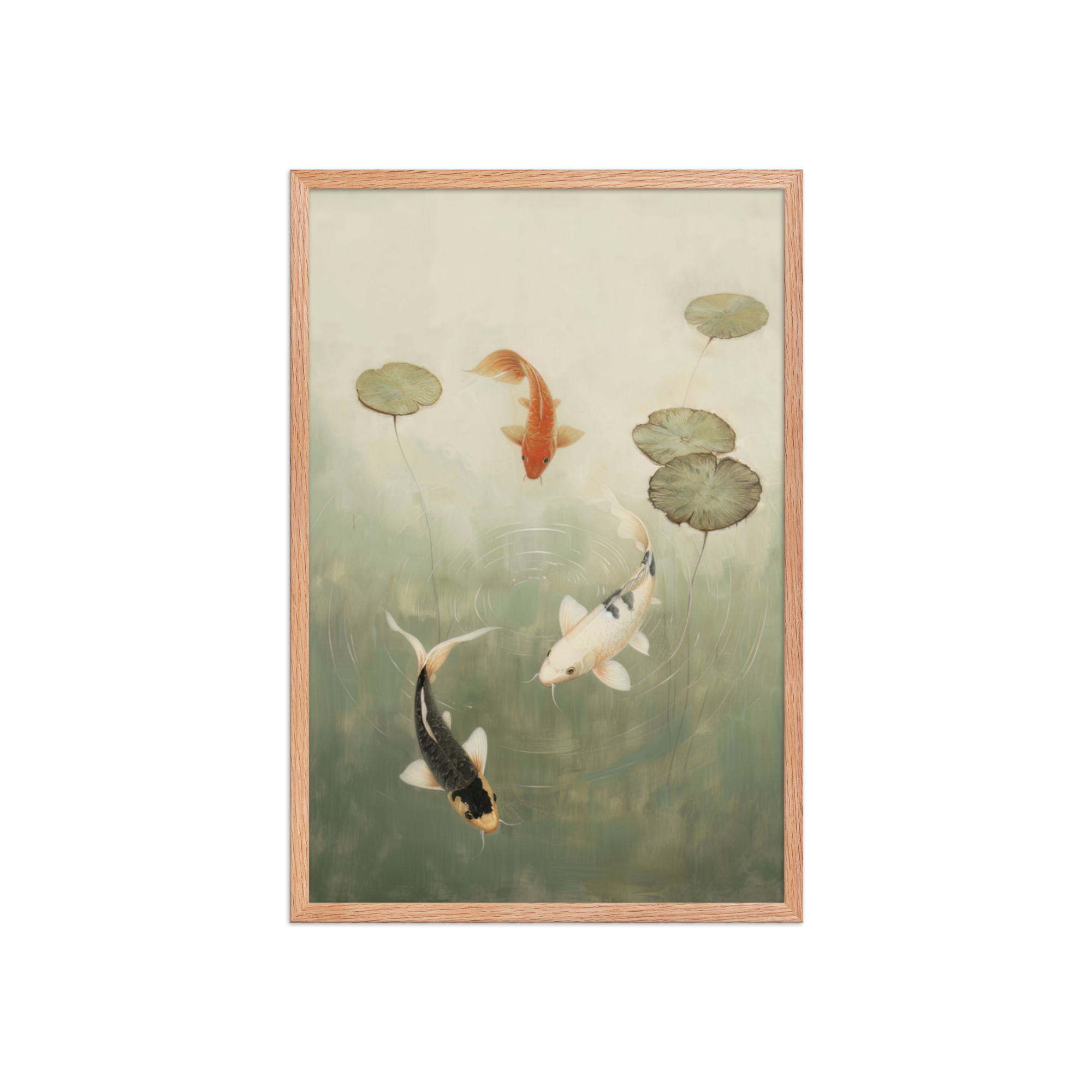 Koi Among Lilies — Tranquil Pond Art — Framed Poster - Image 15