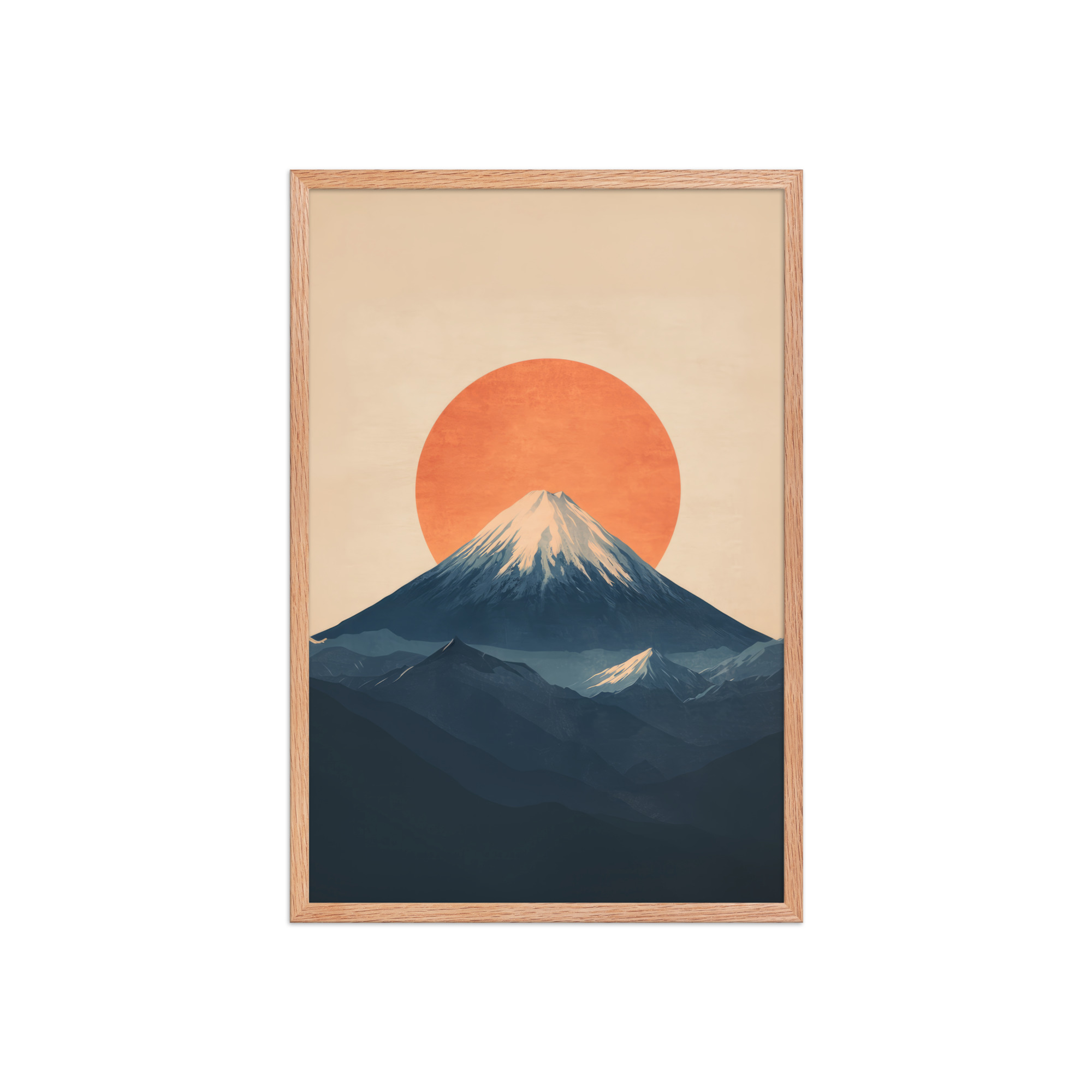 Rising Sun Over Fuji — Minimal Mount Fuji Silhouette Wall Decor — Framed Poster - Image 23