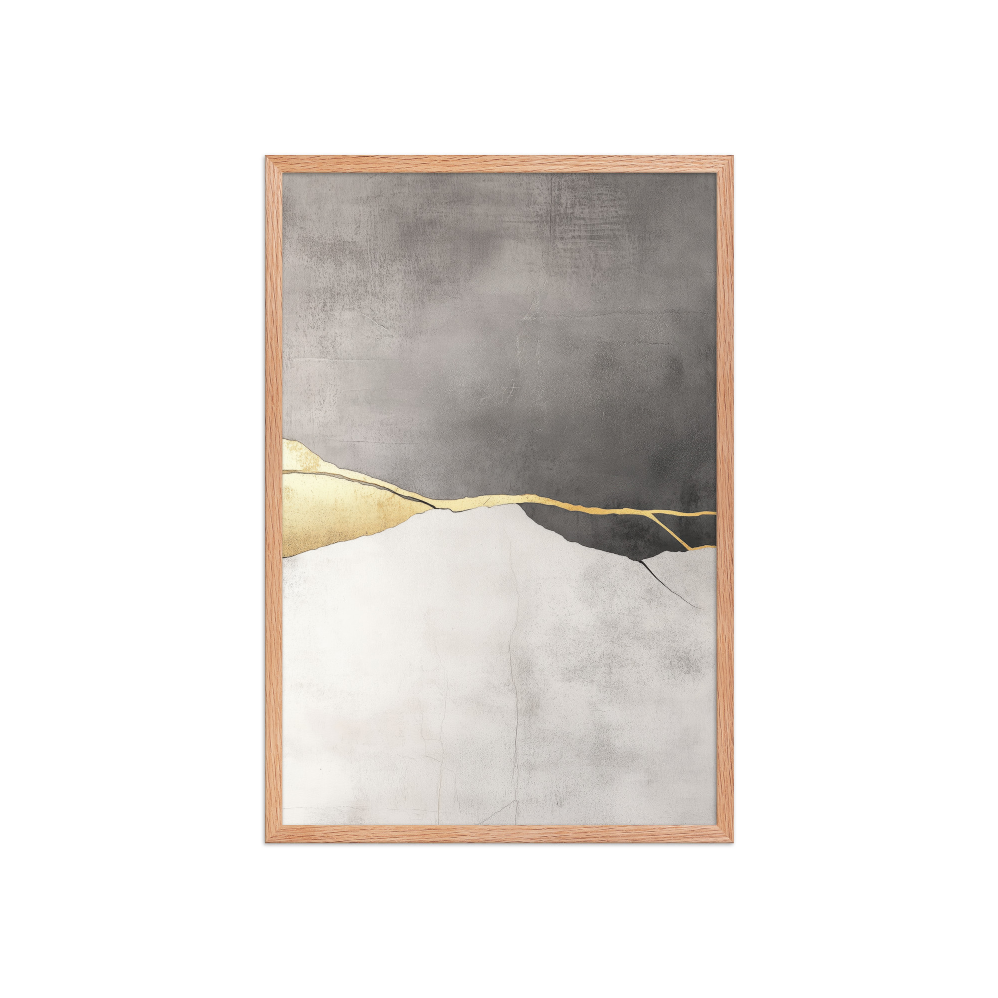 Cracked Harmony — Kintsugi Horizon Abstract with Gold Seam Wall Decor — Framed Poster - Image 11