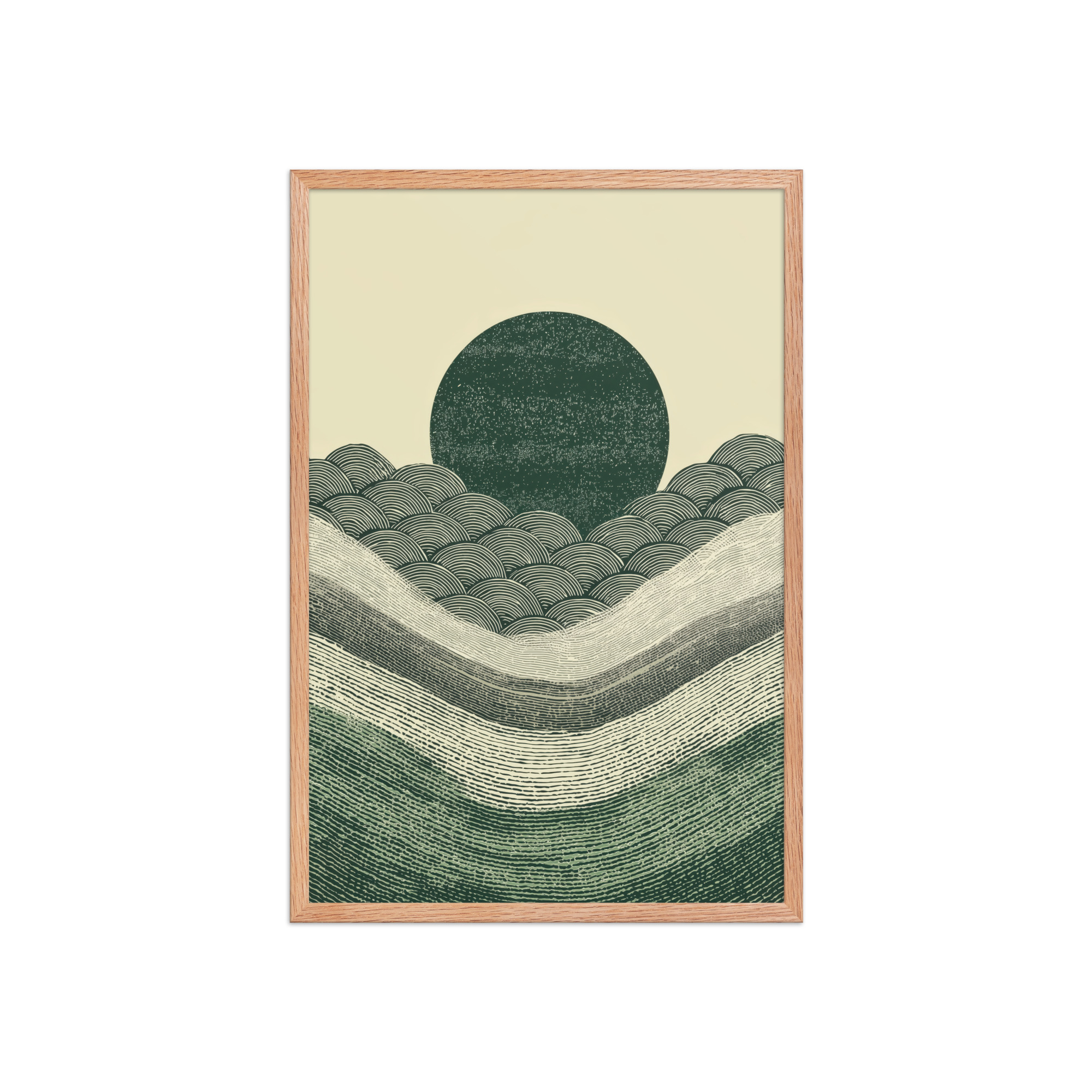 Verdant Rising — Japanese-Inspired Green Landscape Wall Art — Framed Poster - Image 11