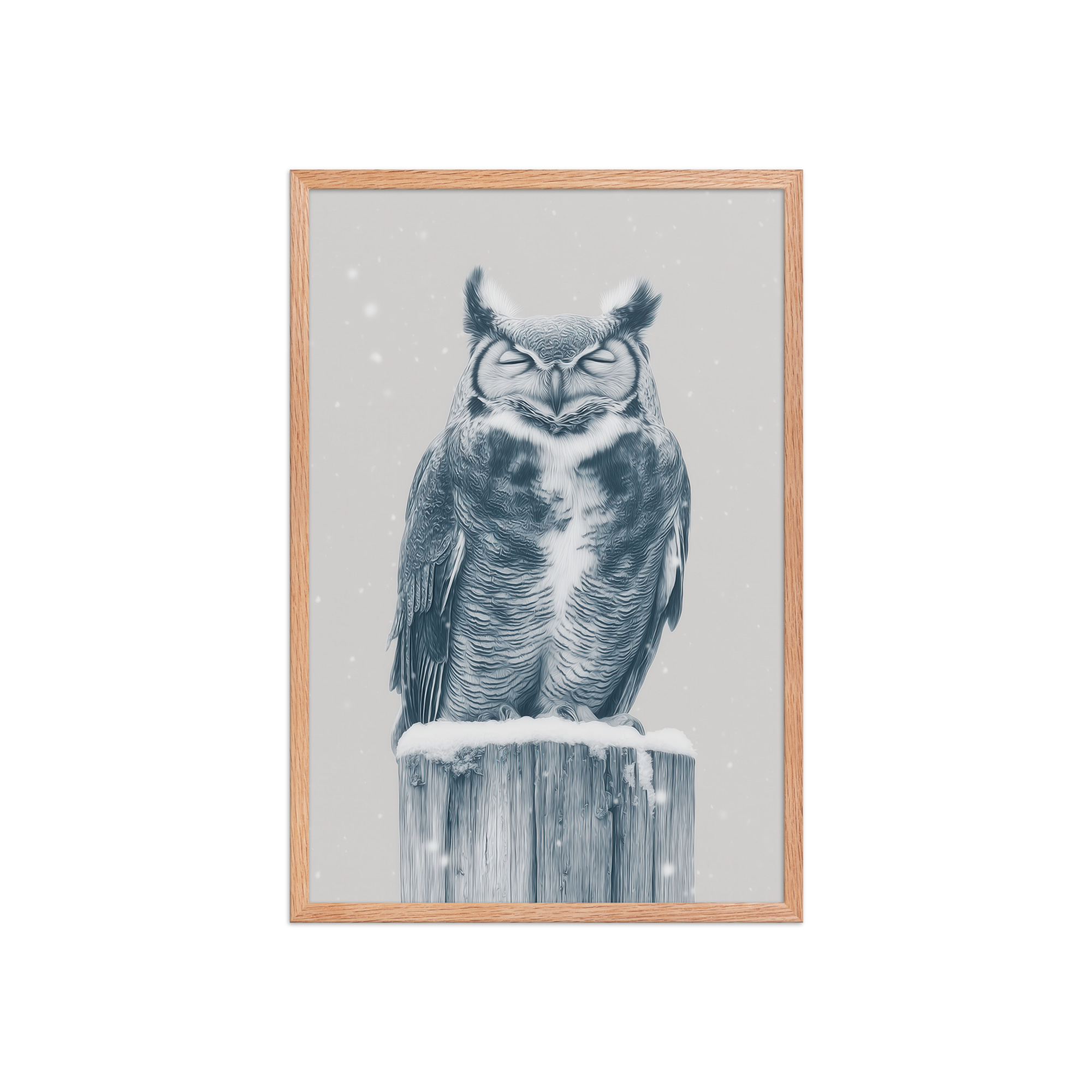 Silent Sentinel – Snow Owl Winter Wildlife Art in Neutrals Wall Decor — Framed Poster - Image 15