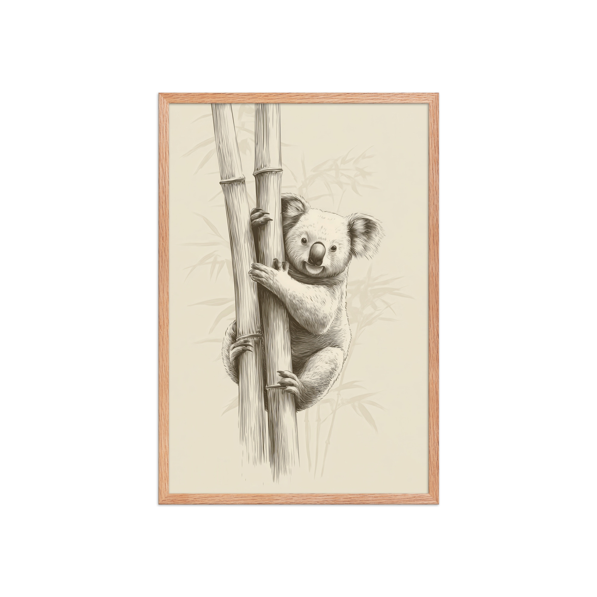 Koala Bamboo I — Koala Illustration in Warm Neutrals Wall Decor — Framed Poster - Image 15