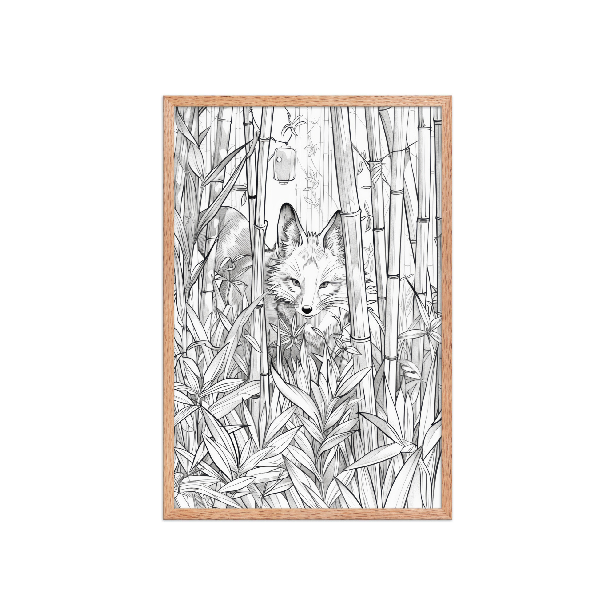 Fox Spirit in Bamboo Forest — Fox Among Bamboo Wall Decor — Framed Poster - Image 15