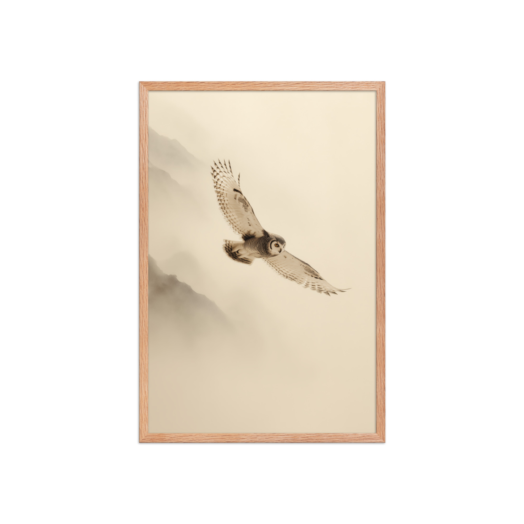 Flight Through Mist — Owl in Motion Wildlife Wall Art — Framed Poster - Image 13