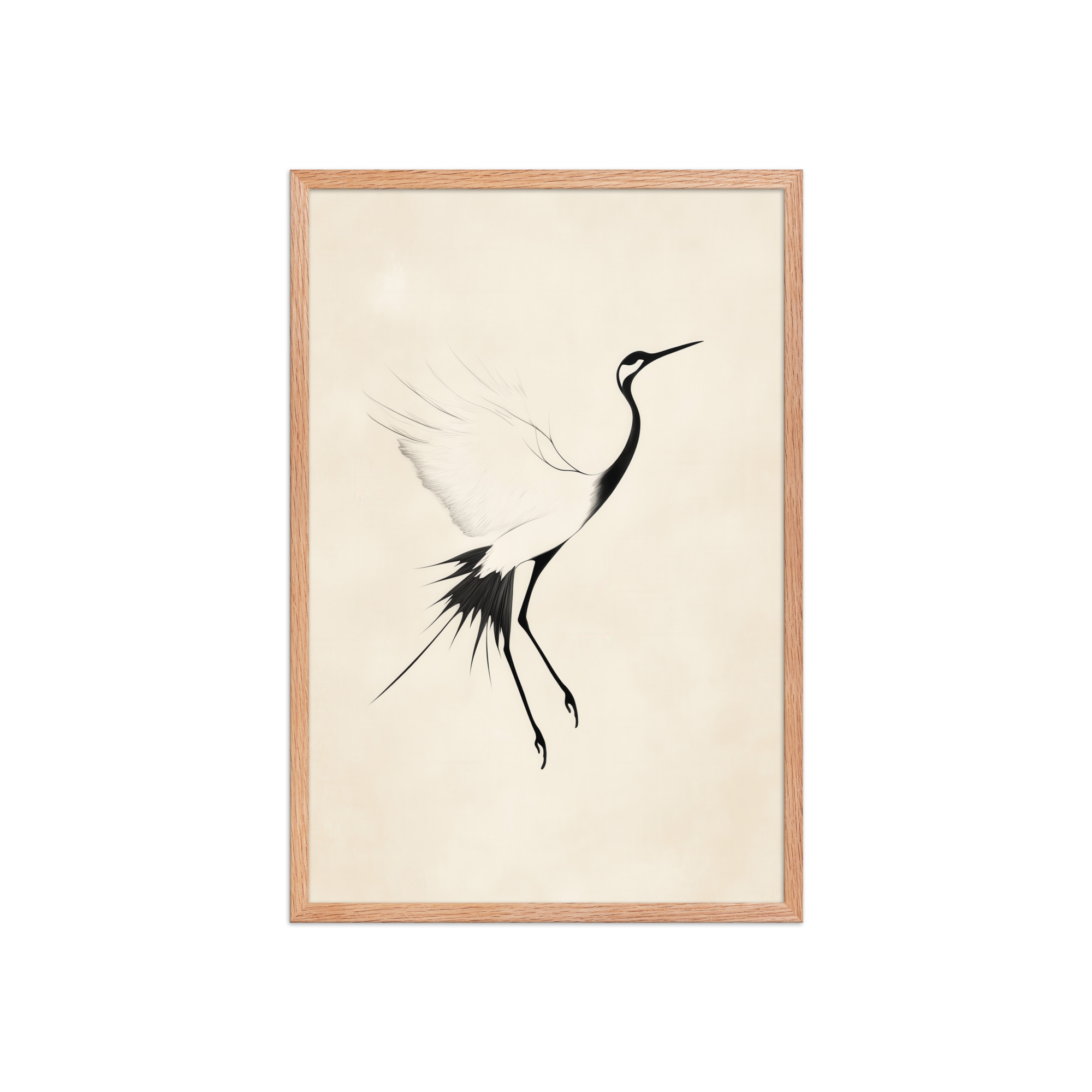 Crane of Still Winds — Red-Crowned Crane Minimal Ink Art — Framed Poster - Image 15