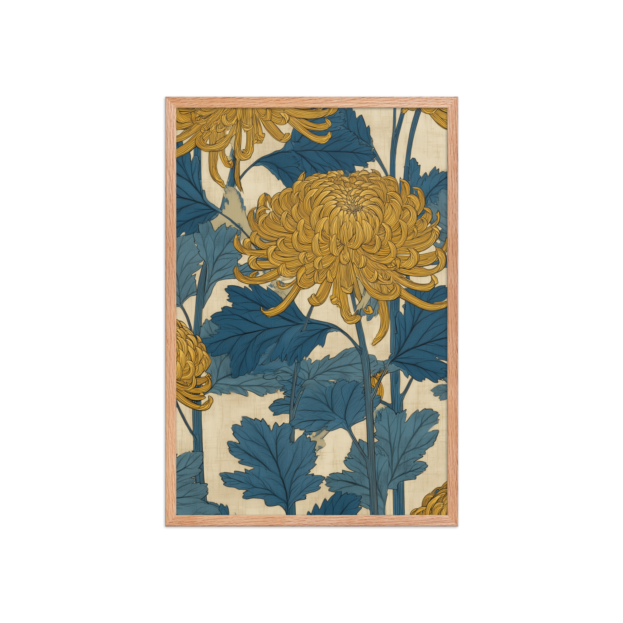 Amber Chrysanthemum — Japandi Floral Wall Decor — Framed Poster - Image 11