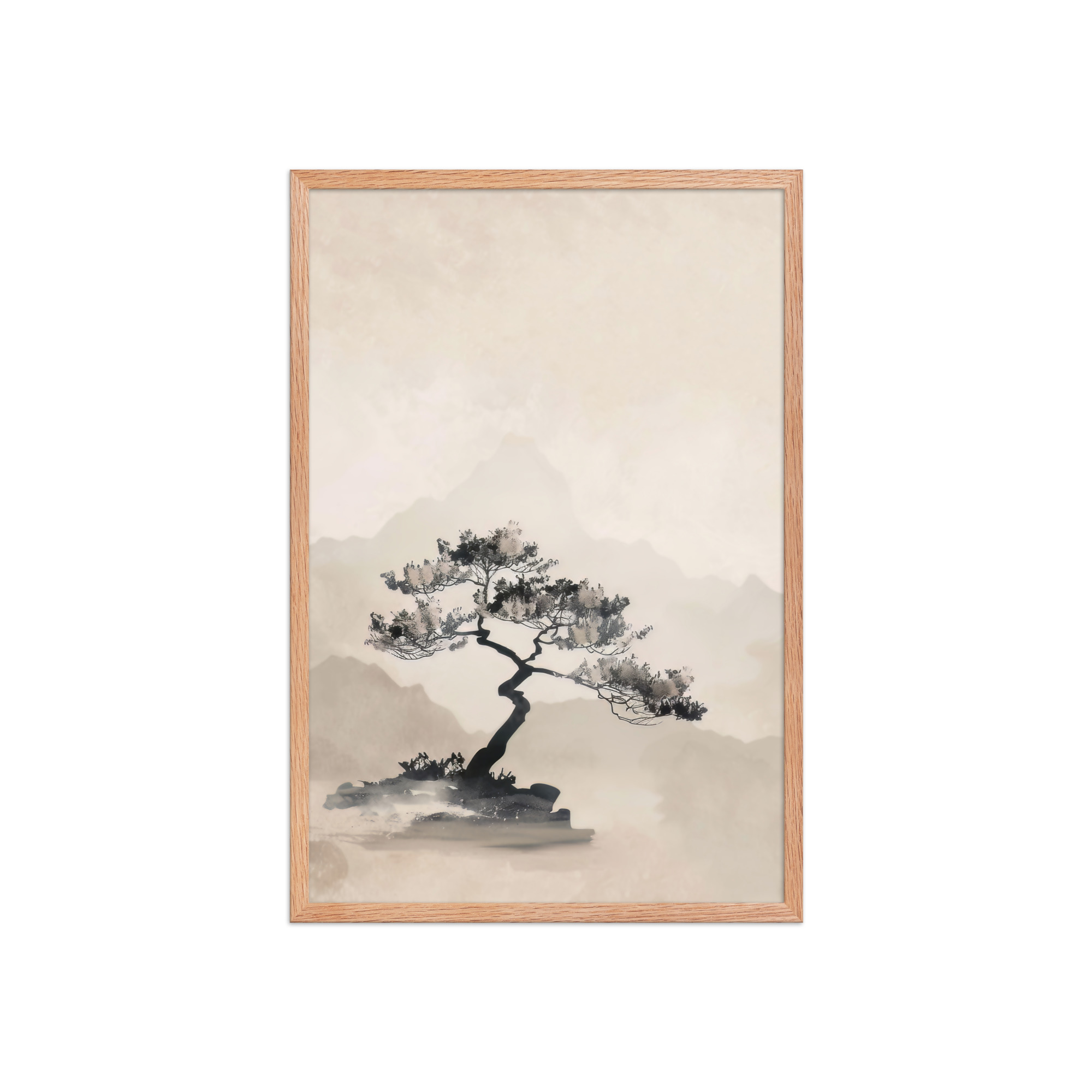 Bonsai Tree — Ink-Wash Landscape Wall Decor — Framed Poster - Image 13