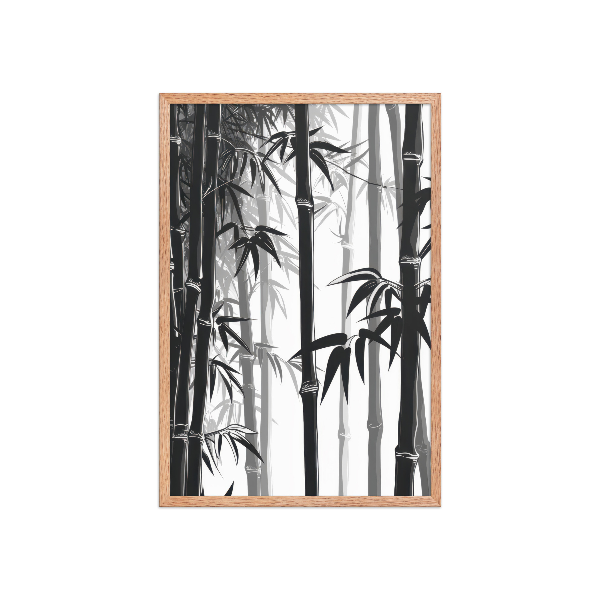 Bamboo Grove Silence — Monochrome Nature Wall Decor — Framed Poster - Image 13