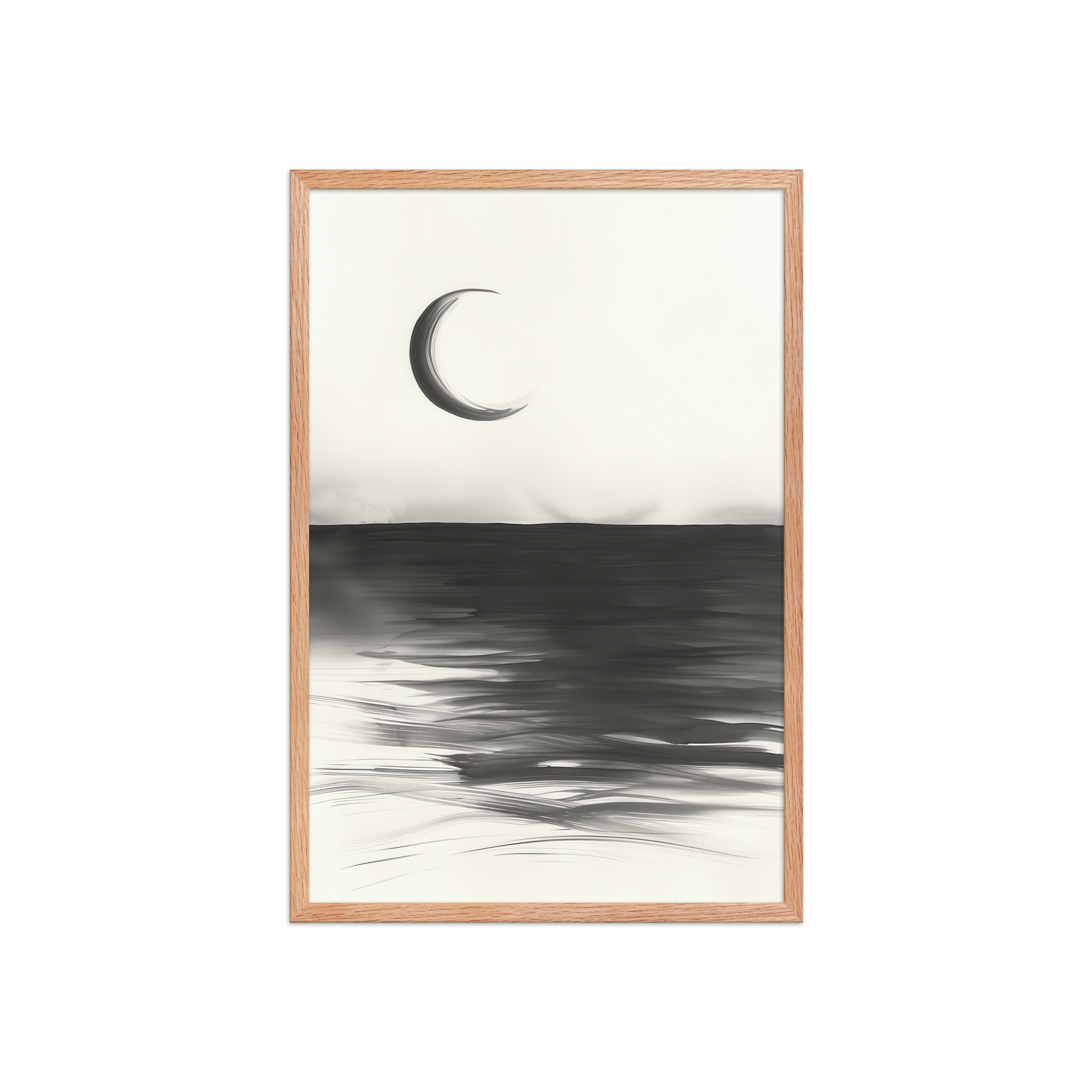 Crescent Reflections — Minimal Seascape Wall Decor — Framed Poster - Image 15