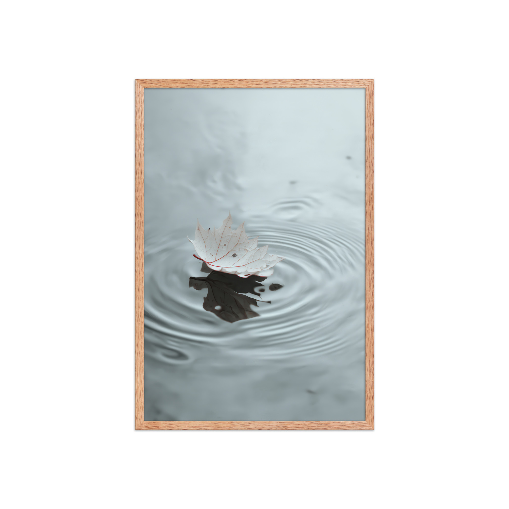 Floating Stillness — Leaf on Water Wall Decor — Framed Poster - Image 15