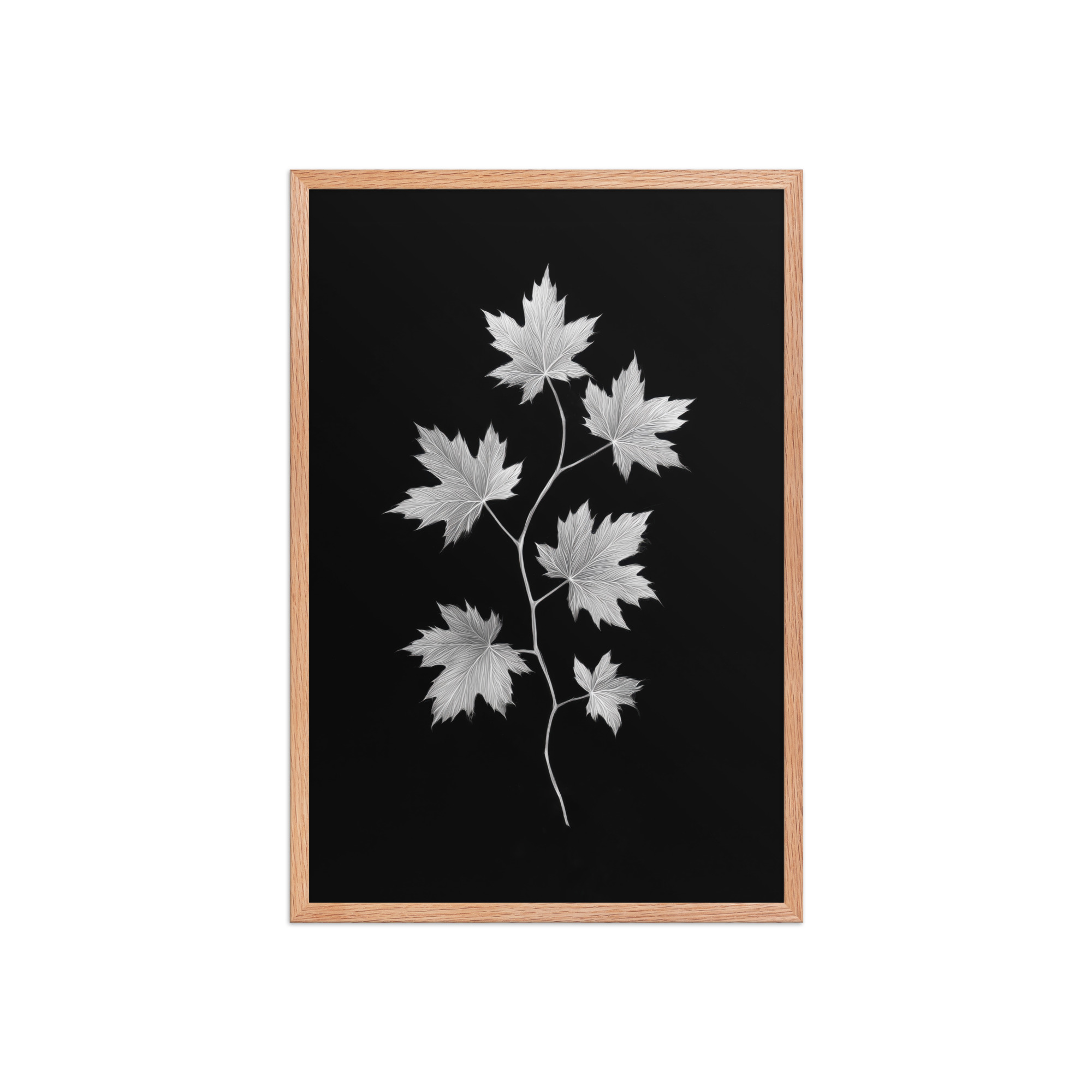Ivory Veins — Japandi Maple Line Art — Framed Poster - Image 15
