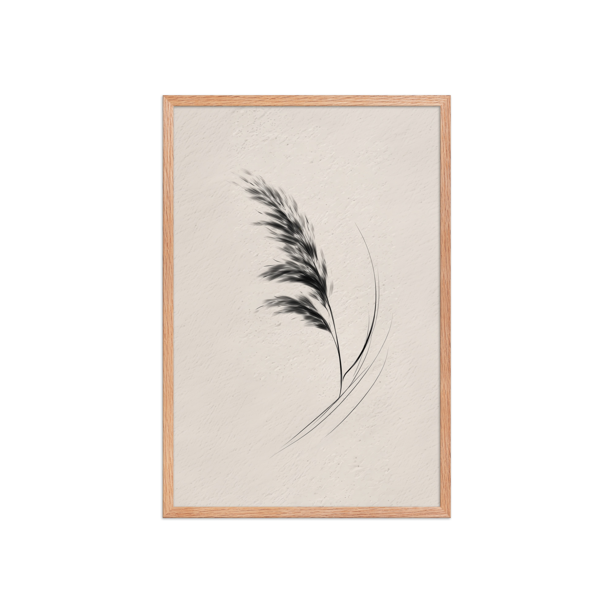 Windswept Pampas — Minimal Brush Wall Art — Framed Poster - Image 15