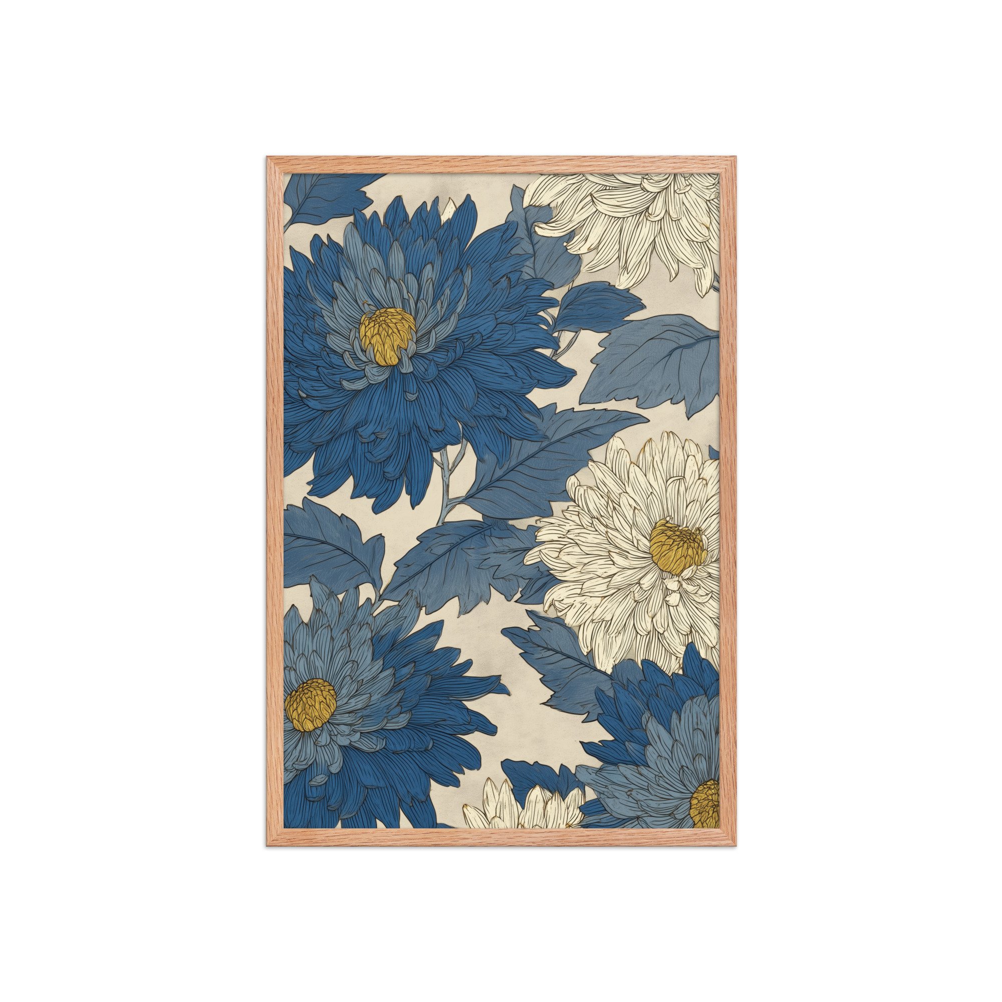 Mixed Chrysanthemums — Vintage Floral Pattern Wall Decor — Framed Poster - Image 13