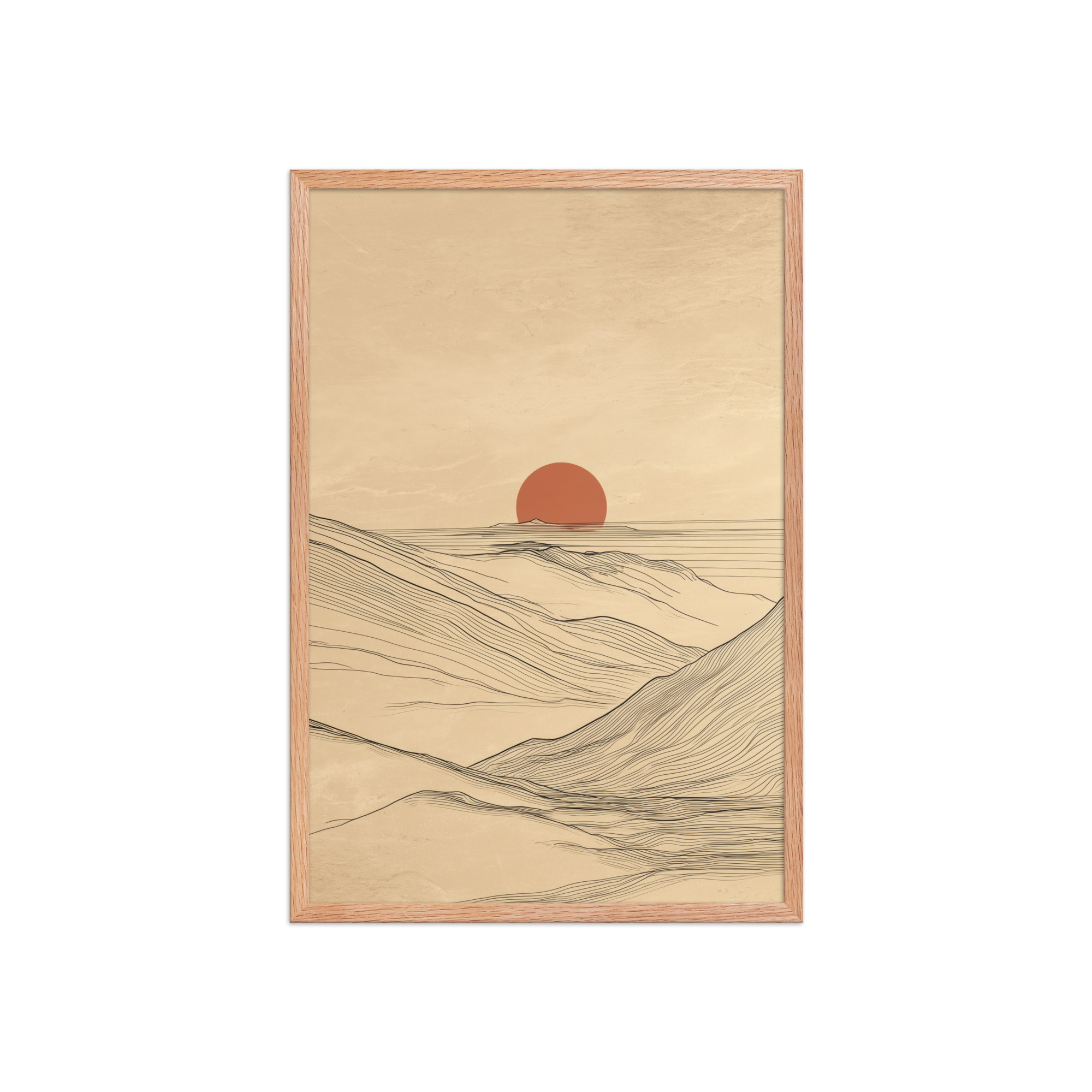 Desert Horizon — Japandi Desert Line Landscape Wall Art — Framed Poster - Image 11