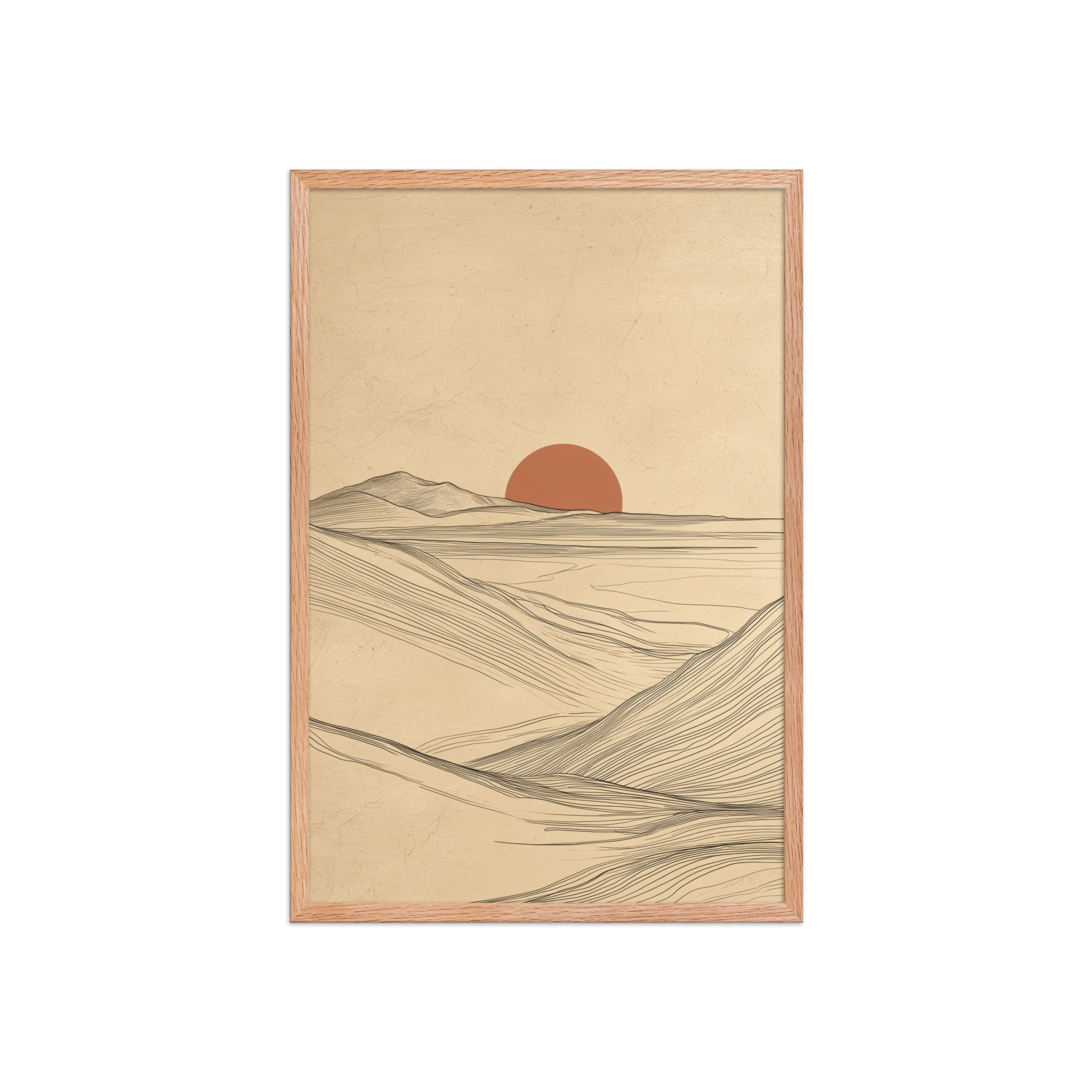 Flowing Ridges — Neutral Line Landscape Wall Art — Framed Poster - Image 11