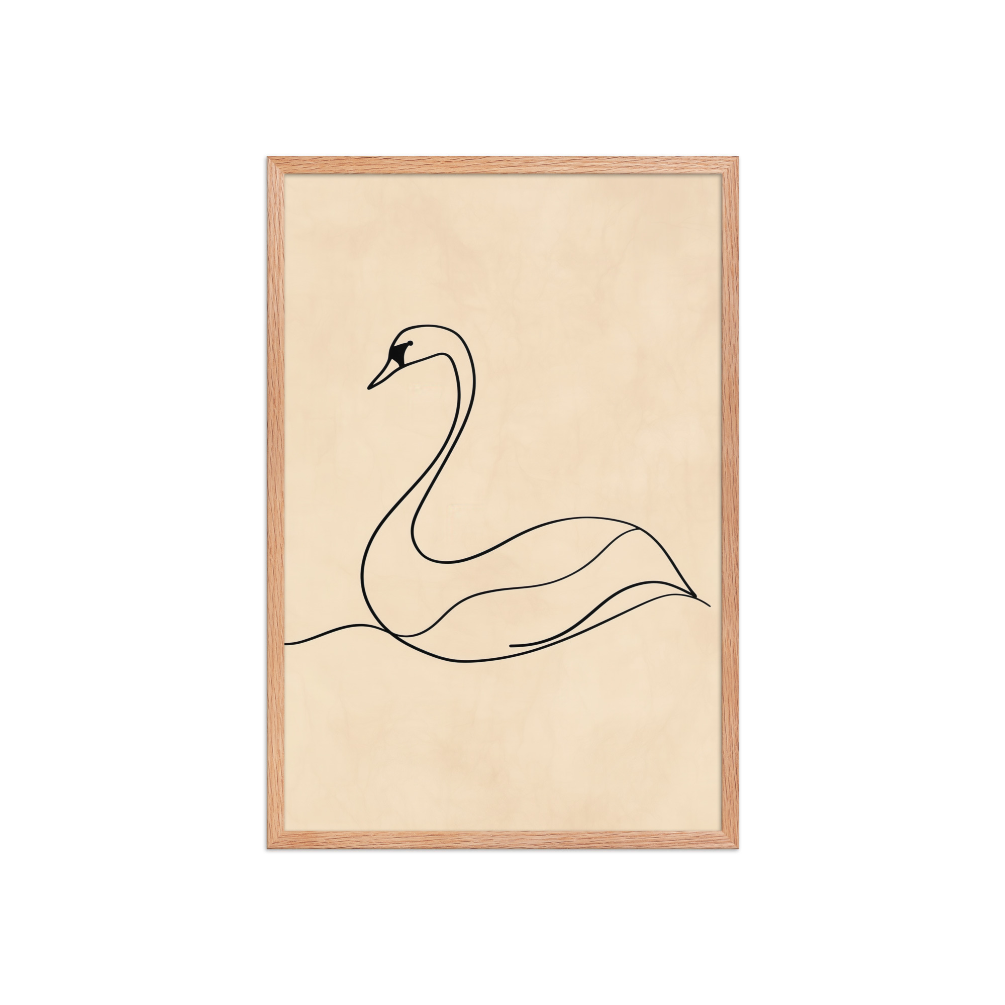 Swan Flow — Minimal Line Drawing Wall Art — Framed Poster - Image 9