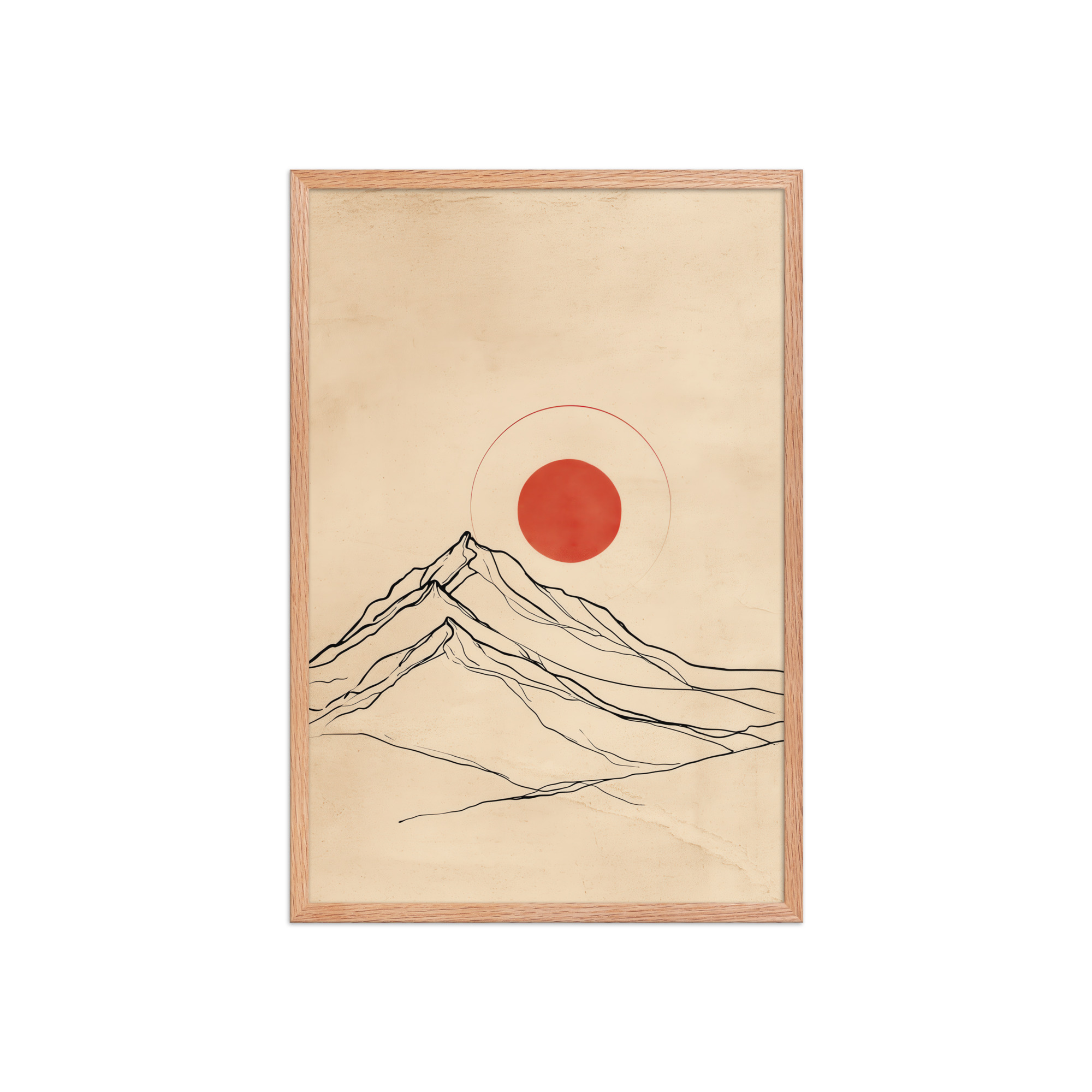 Eternal Sun — Minimal Mountain and Red Sun Wall Art — Framed Poster - Image 11