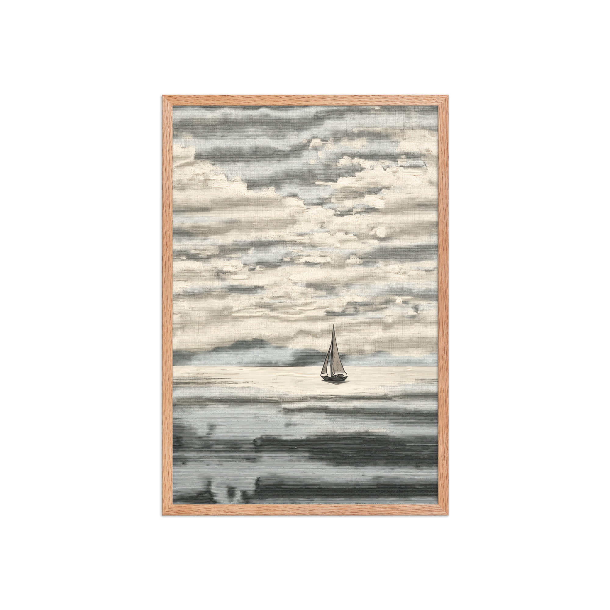 Sailboat Journey — Minimal Seascape, Neutral Japandi Wall Art — Framed Poster - Image 11