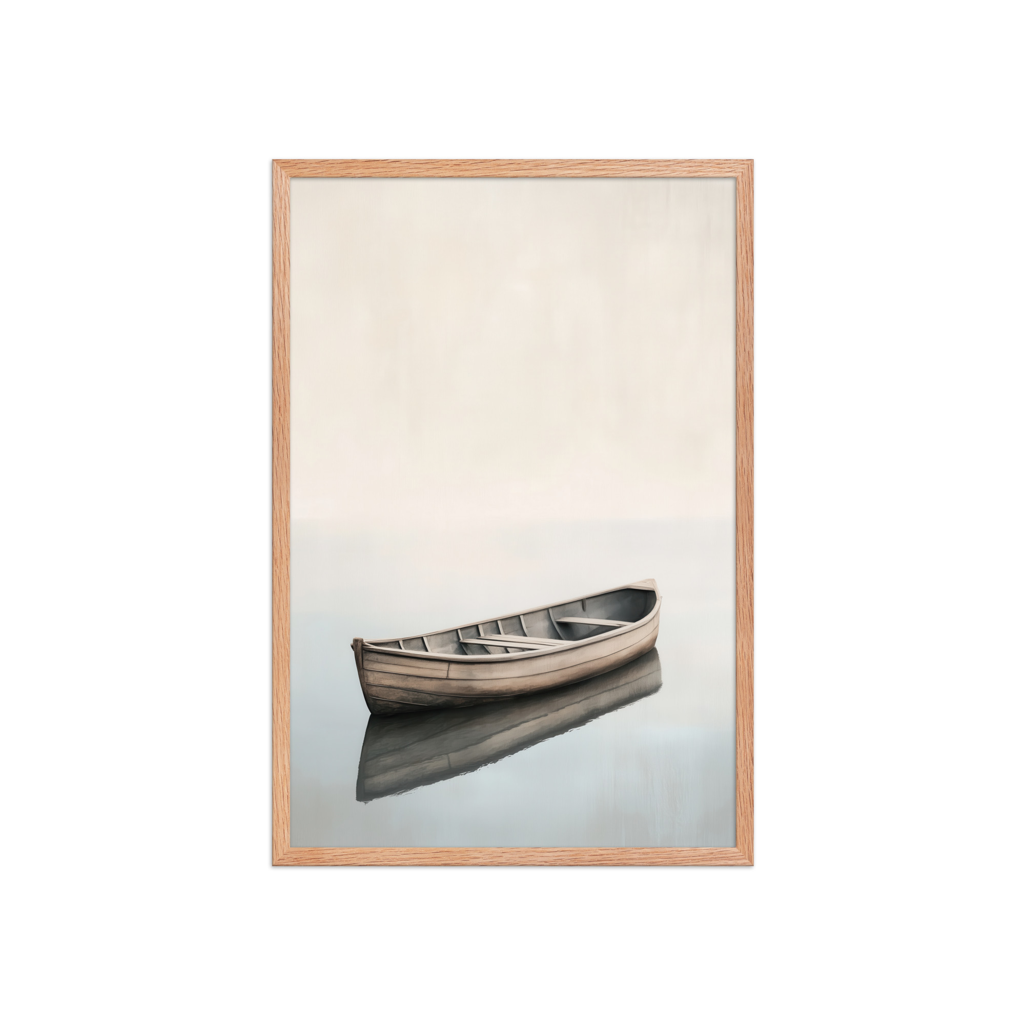 Still Waters Rowboat — Minimal Japandi Boat Wall Art — Framed Poster - Image 15