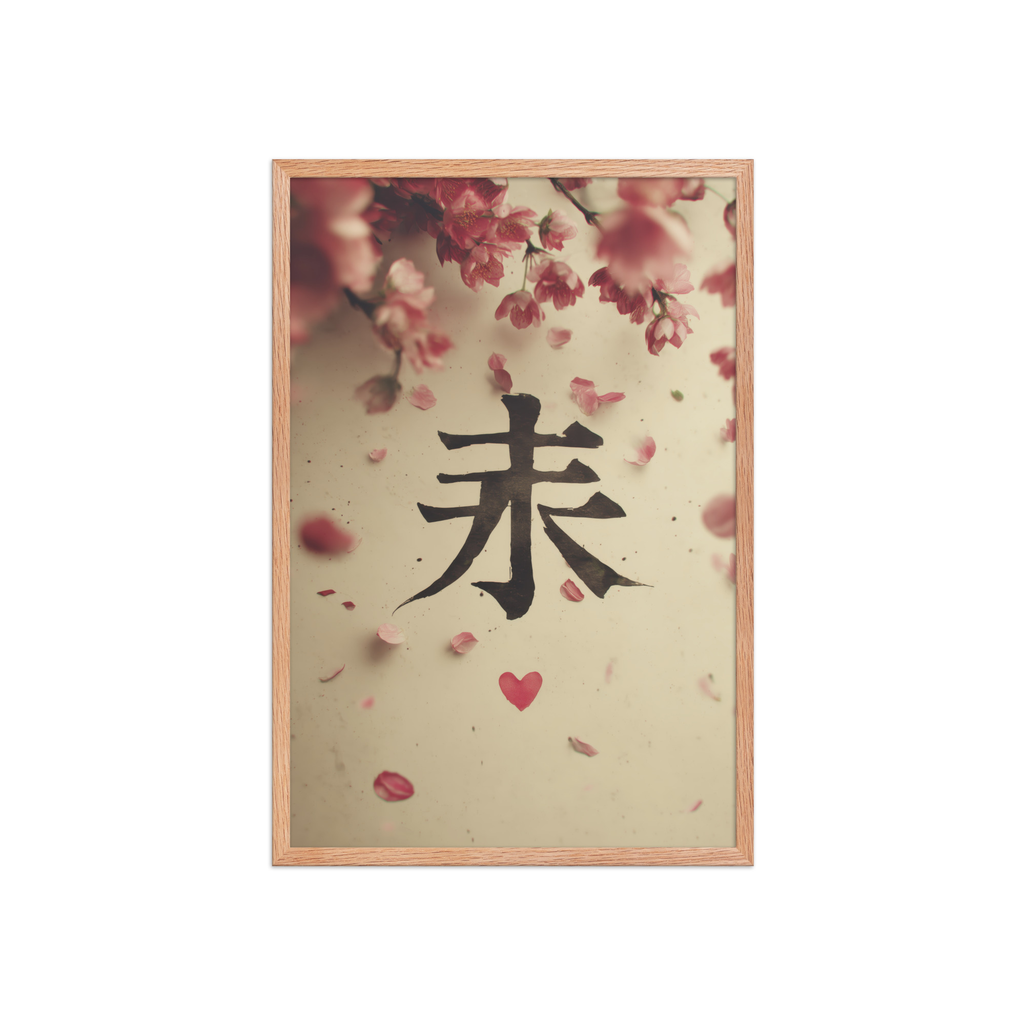 Sakura Love — Cherry Blossom, Japanese Calligraphy Wall Decor — Framed Poster - Image 15