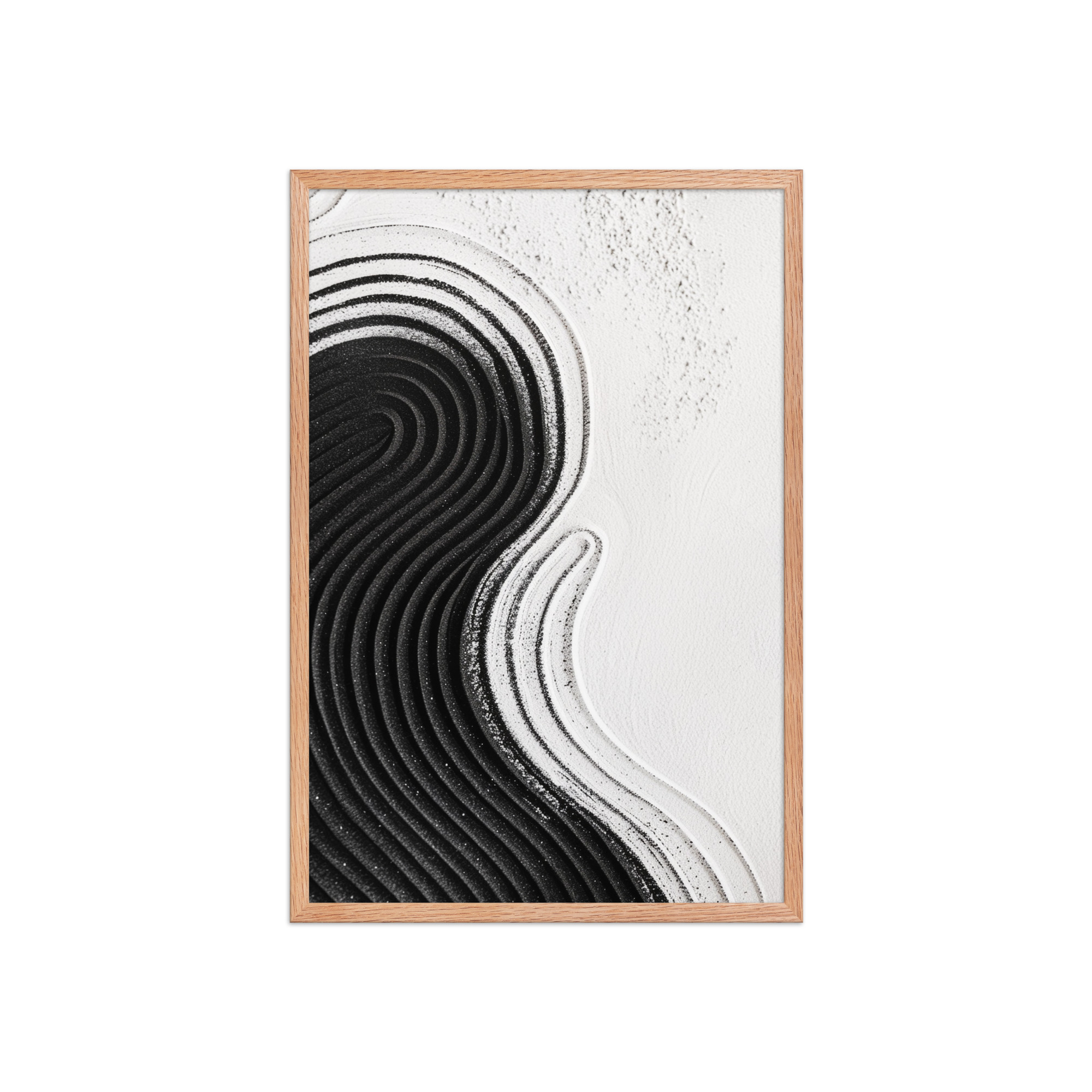 Black & White Ripple – Abstract Zen Sand Pattern Wall Art – Framed Poster - Image 15