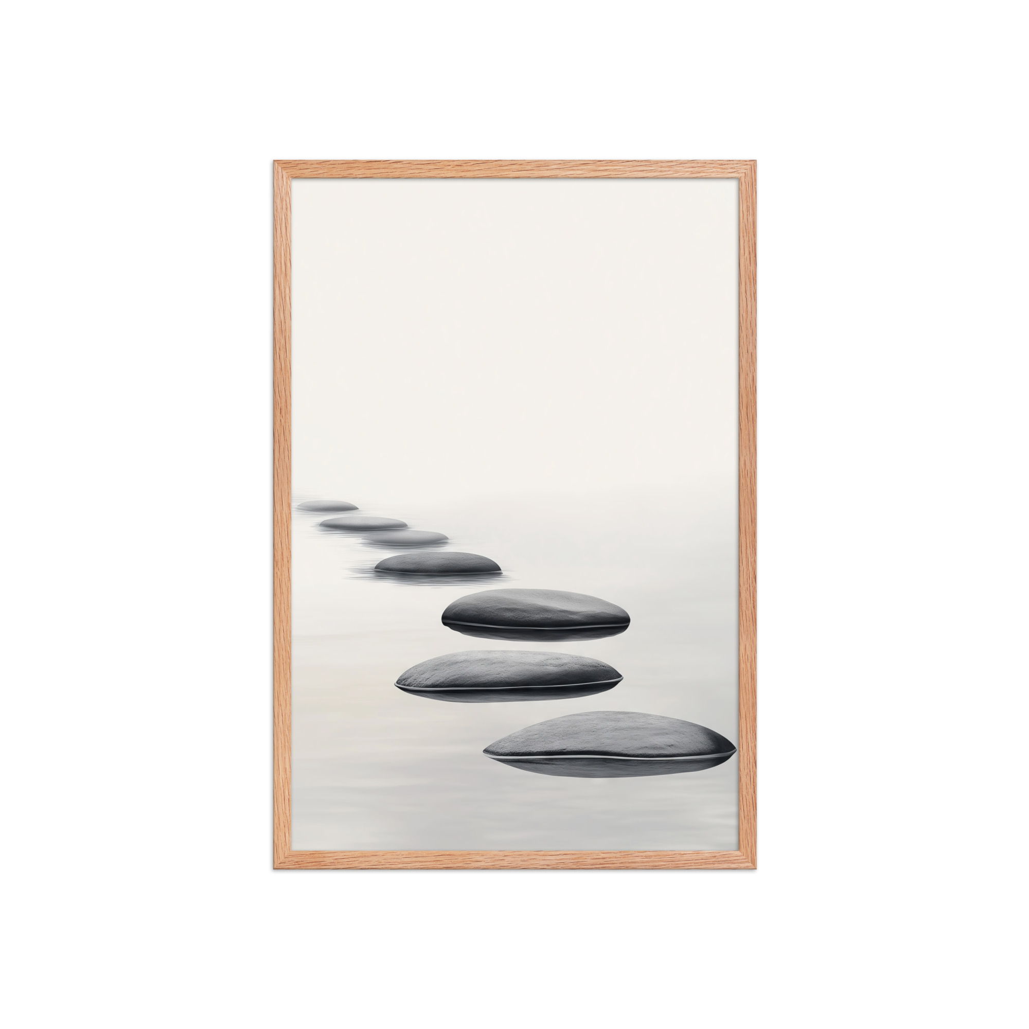 Path of Tranquility – Stepping Stones Minimal Zen Wall Art – Framed Poster - Image 5