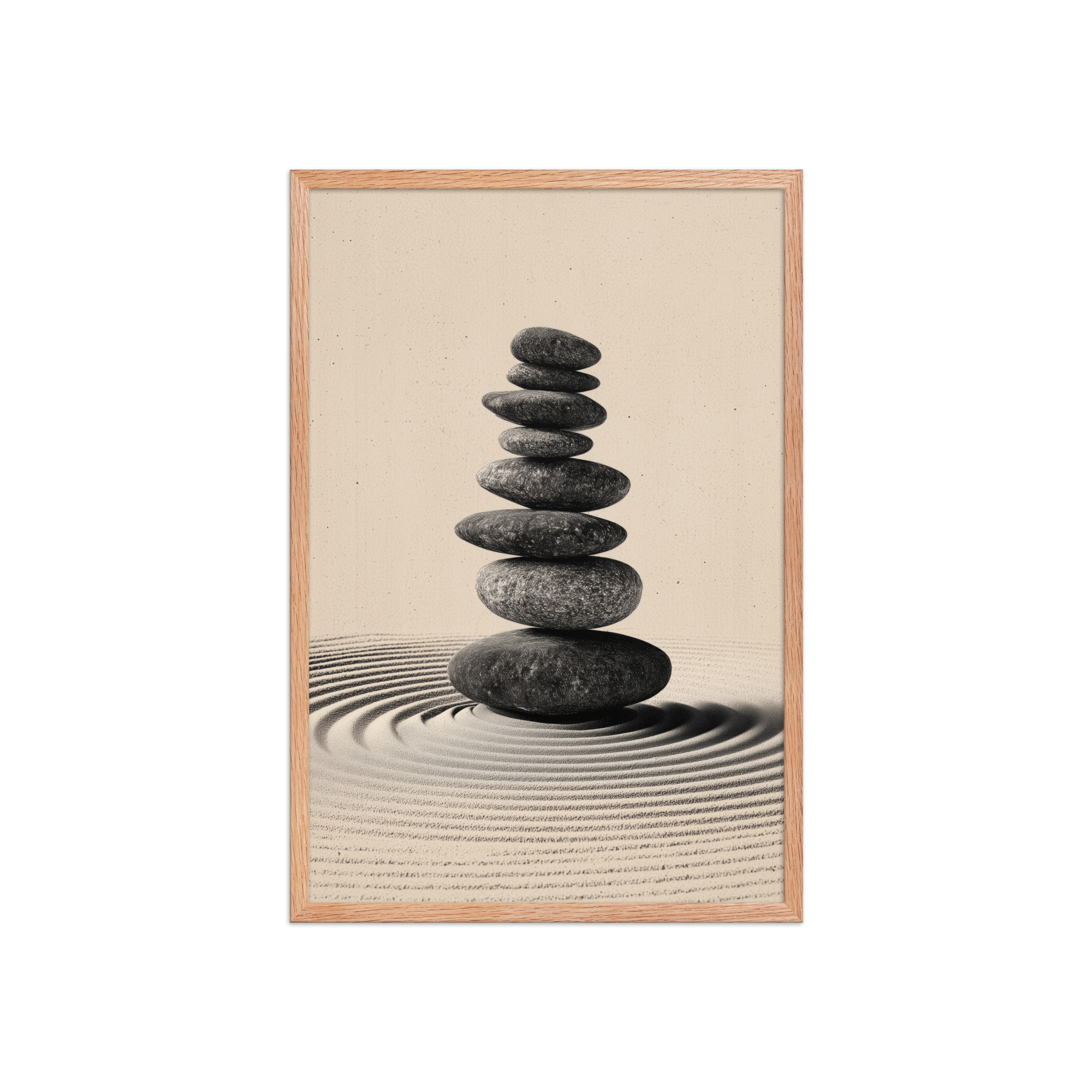 Balanced Stillness – Stacked Stones I Neutral Zen Stones Wall Art – Framed Poster - Image 15