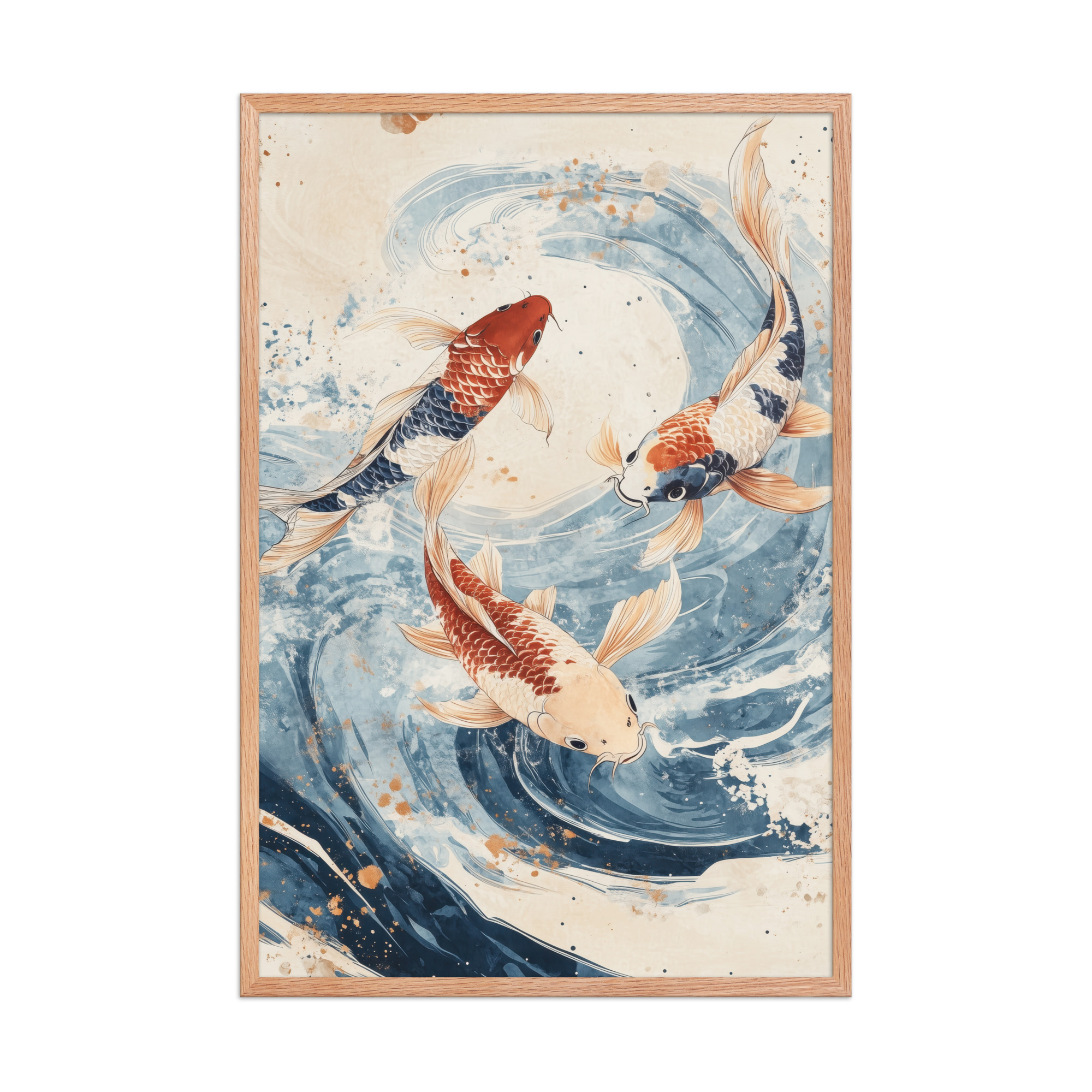 Dancing Koi Trio — Japanese Koi Wall Art — Framed Poster - Image 15