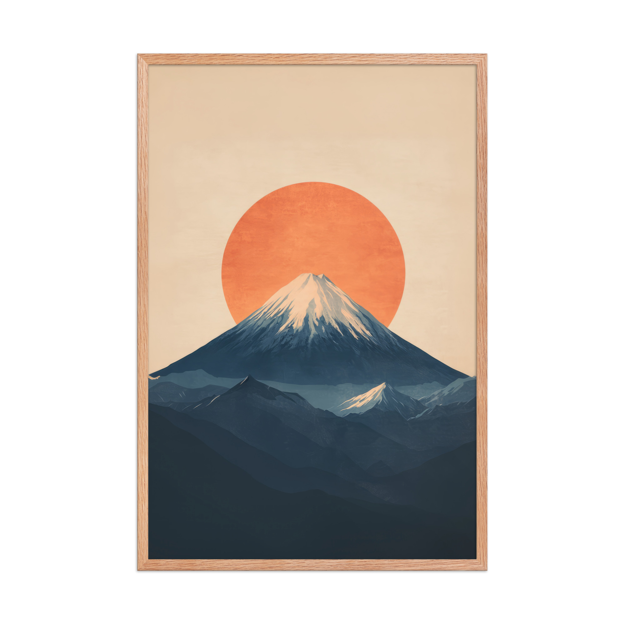 Rising Sun Over Fuji — Minimal Mount Fuji Silhouette Wall Decor — Framed Poster - Image 24