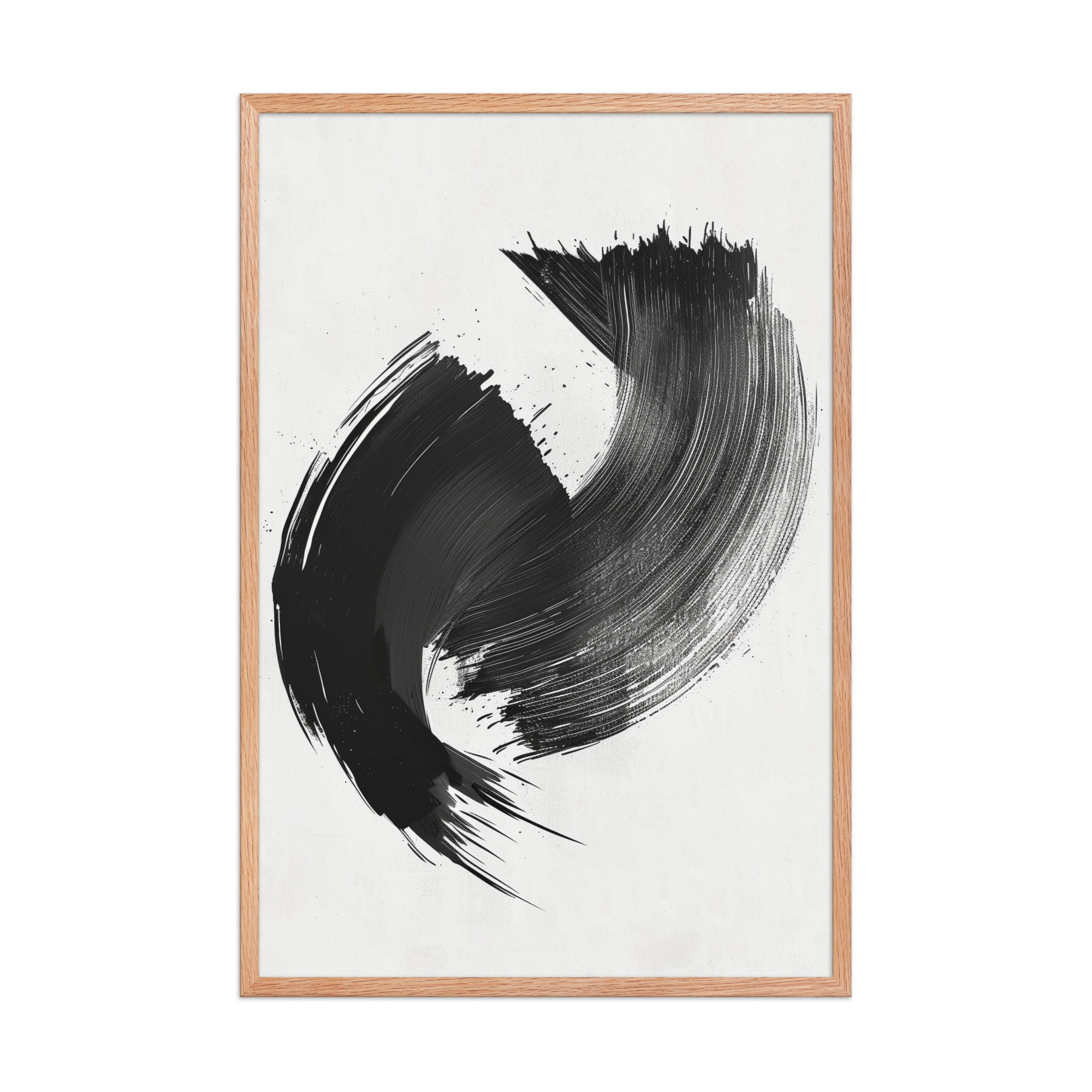 Brushstroke Swirl — Zen Sumi-e Ink Abstract Wall Decor — Framed Poster - Image 12