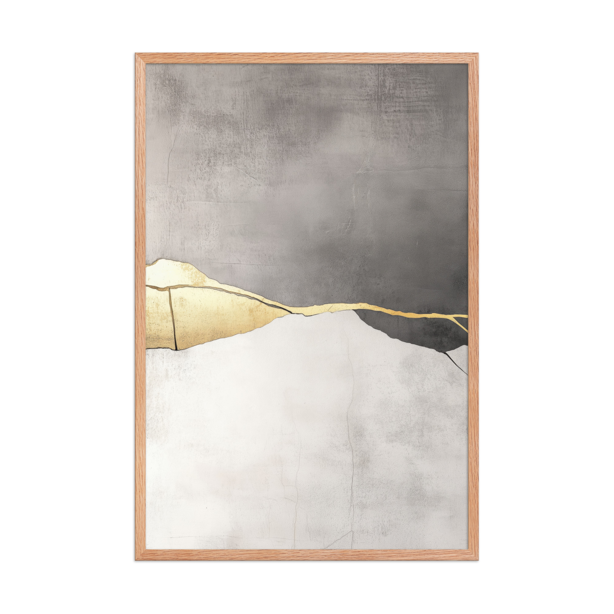 Cracked Harmony — Kintsugi Horizon Abstract with Gold Seam Wall Decor — Framed Poster - Image 12