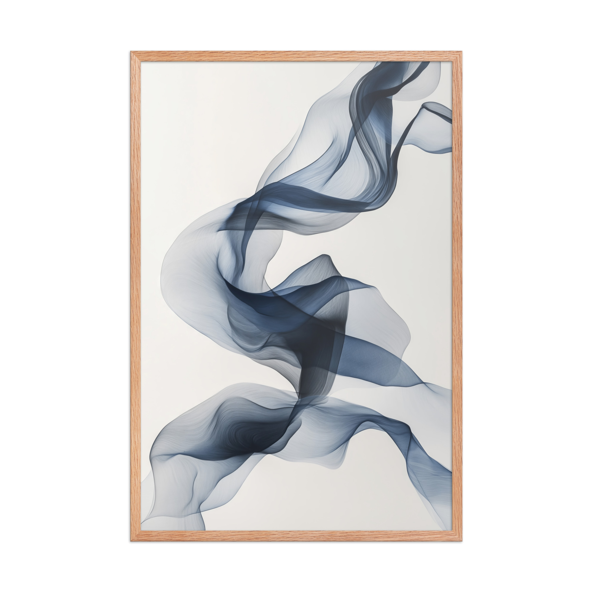 Ethereal Silk — Airy Blue Smoke Ribbon Abstract Wall Art — Framed Poster - Image 10