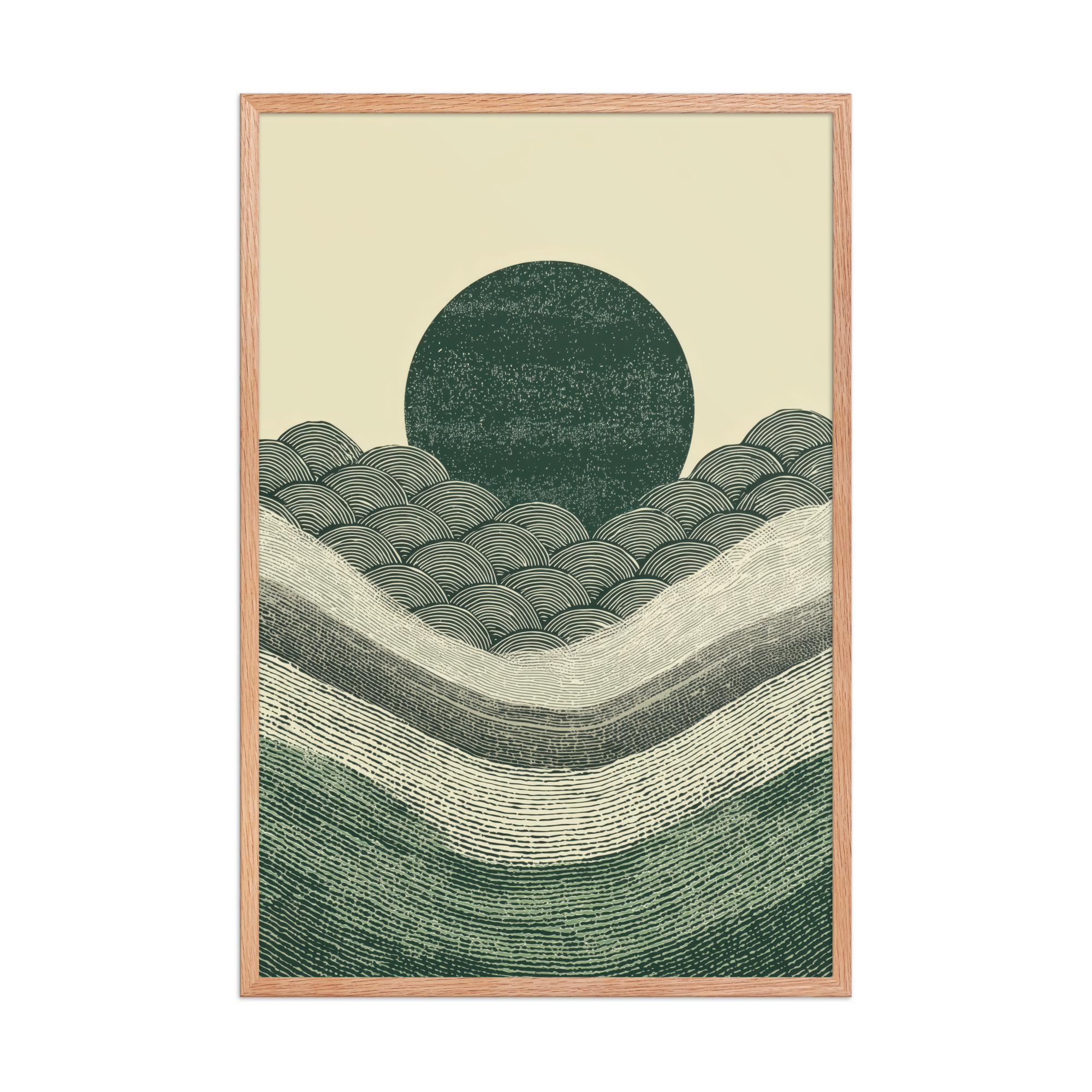 Verdant Rising — Japanese-Inspired Green Landscape Wall Art — Framed Poster - Image 12
