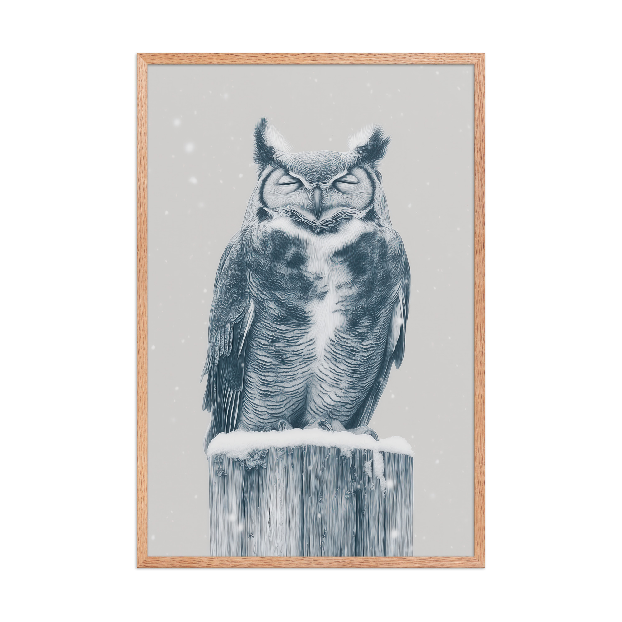 Silent Sentinel – Snow Owl Winter Wildlife Art in Neutrals Wall Decor — Framed Poster - Image 16