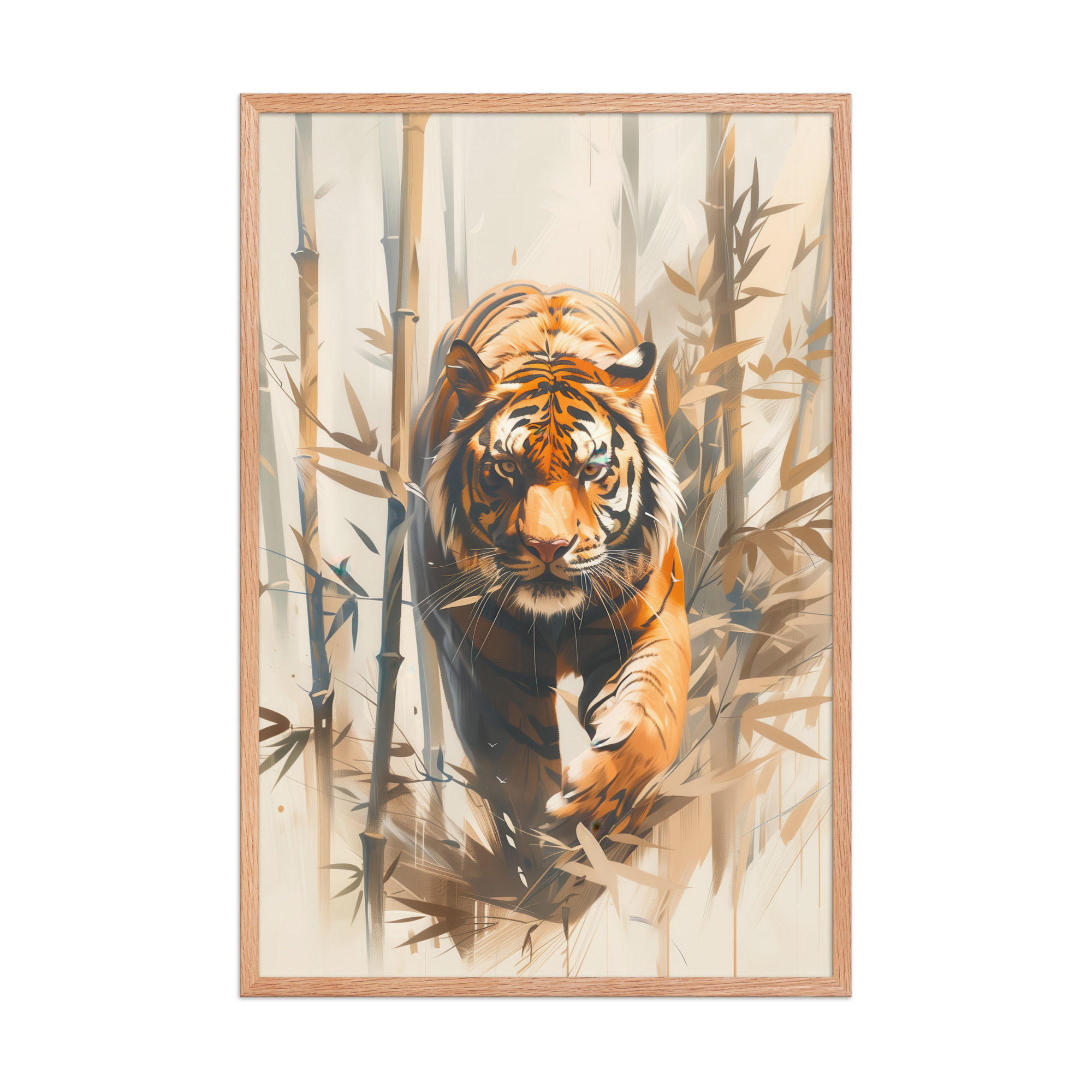 Tiger in Bamboo Mist — Wildlife Tiger in Dynamic Jungle Wall Art — Framed Poster - Image 16
