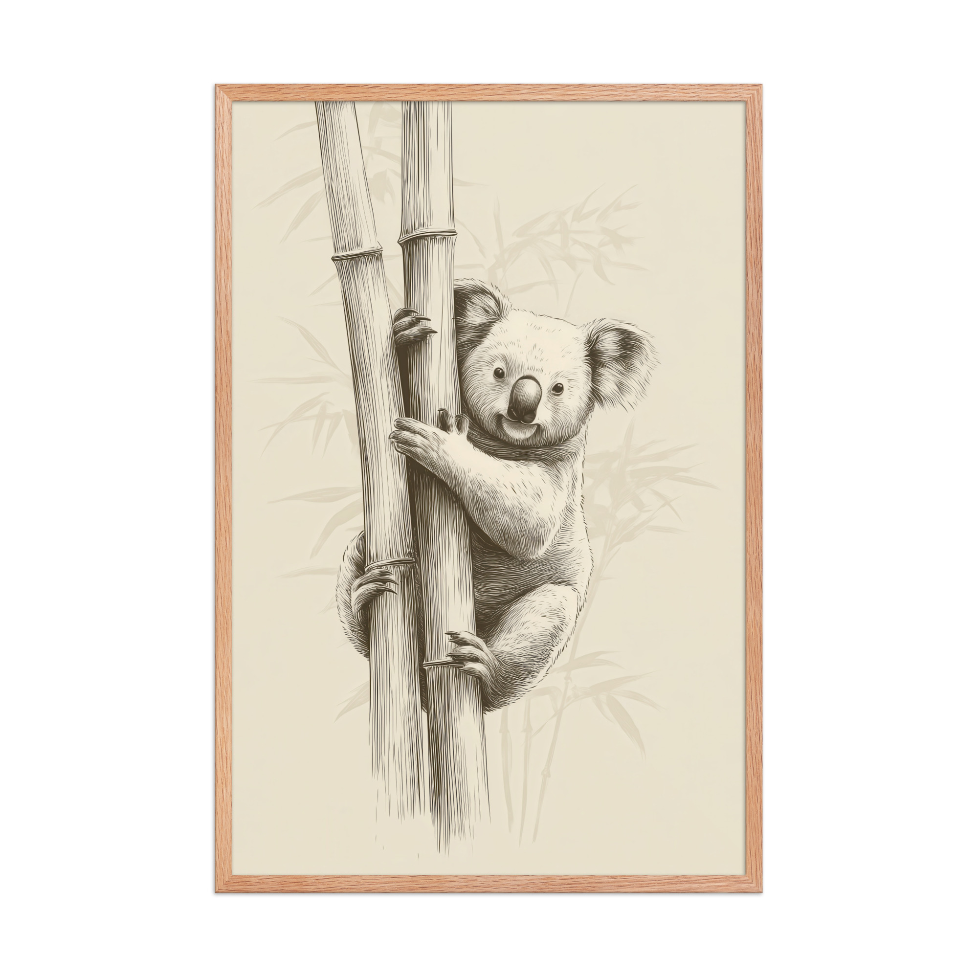 Koala Bamboo I — Koala Illustration in Warm Neutrals Wall Decor — Framed Poster - Image 16