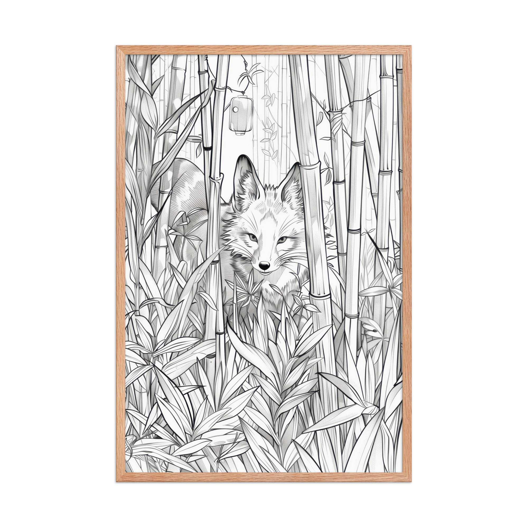 Fox Spirit in Bamboo Forest — Fox Among Bamboo Wall Decor — Framed Poster - Image 16