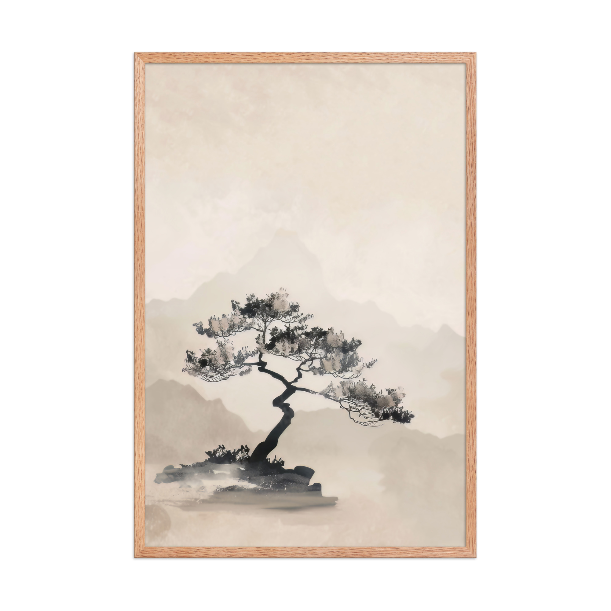 Bonsai Tree — Ink-Wash Landscape Wall Decor — Framed Poster - Image 14
