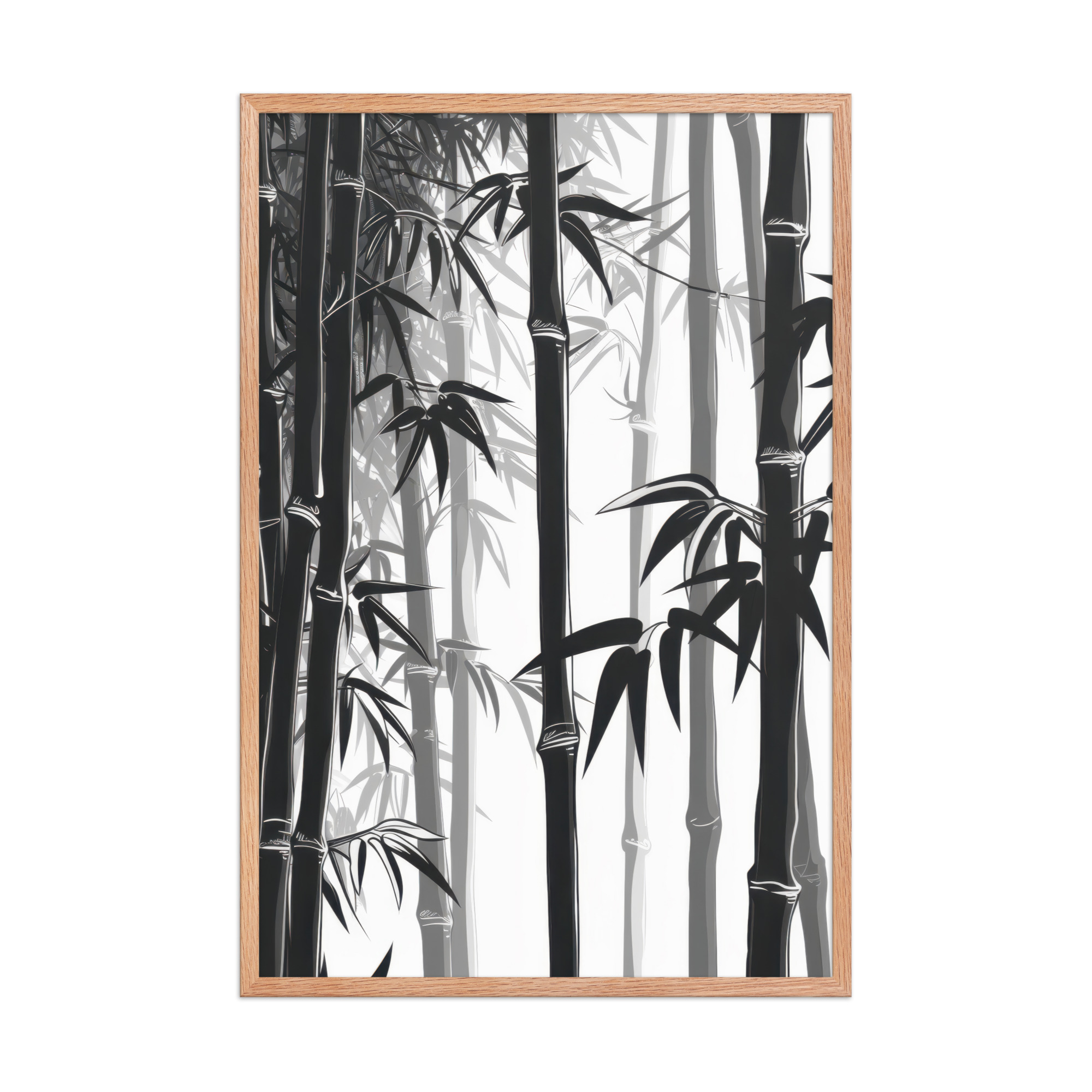 Bamboo Grove Silence — Monochrome Nature Wall Decor — Framed Poster - Image 14
