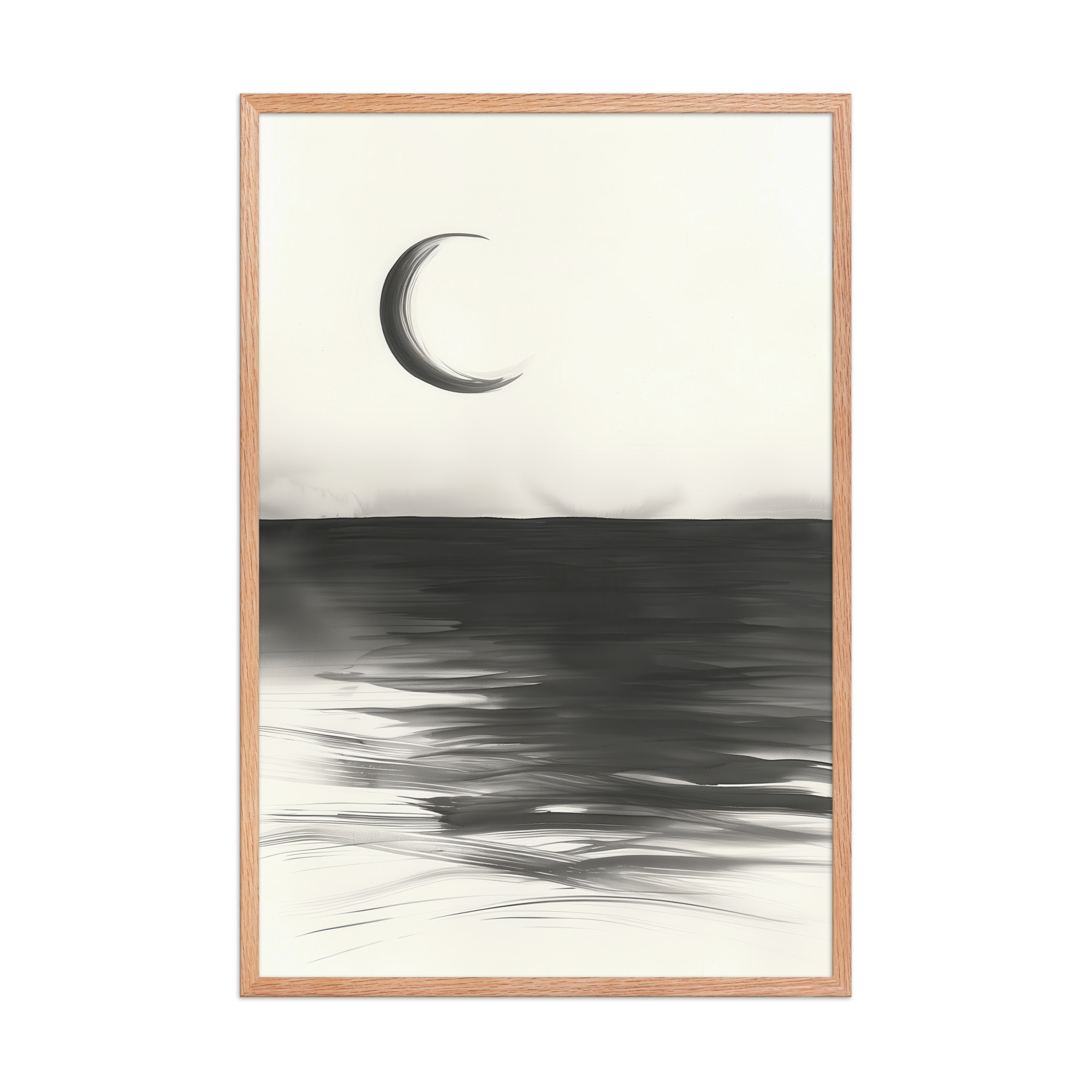Crescent Reflections — Minimal Seascape Wall Decor — Framed Poster - Image 16