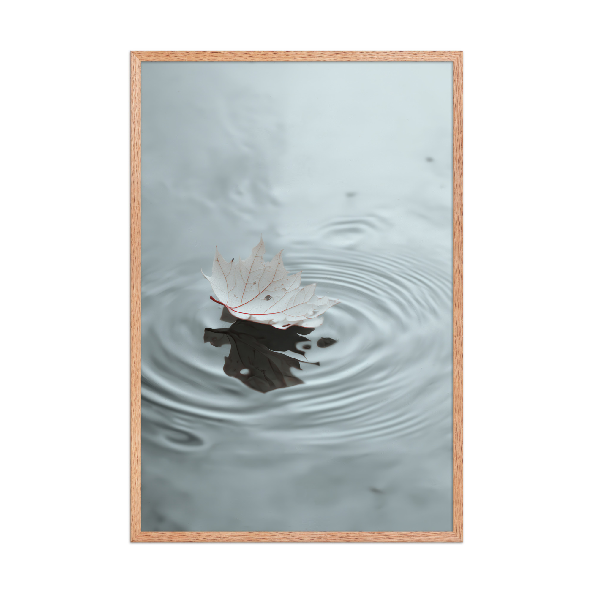 Floating Stillness — Leaf on Water Wall Decor — Framed Poster - Image 16