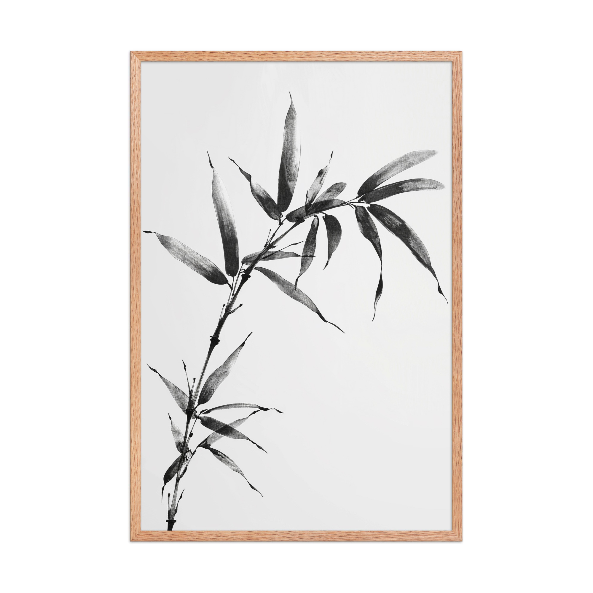 Minimalist Bamboo — Sumi-e Black Ink Wall Art — Framed Poster - Image 12